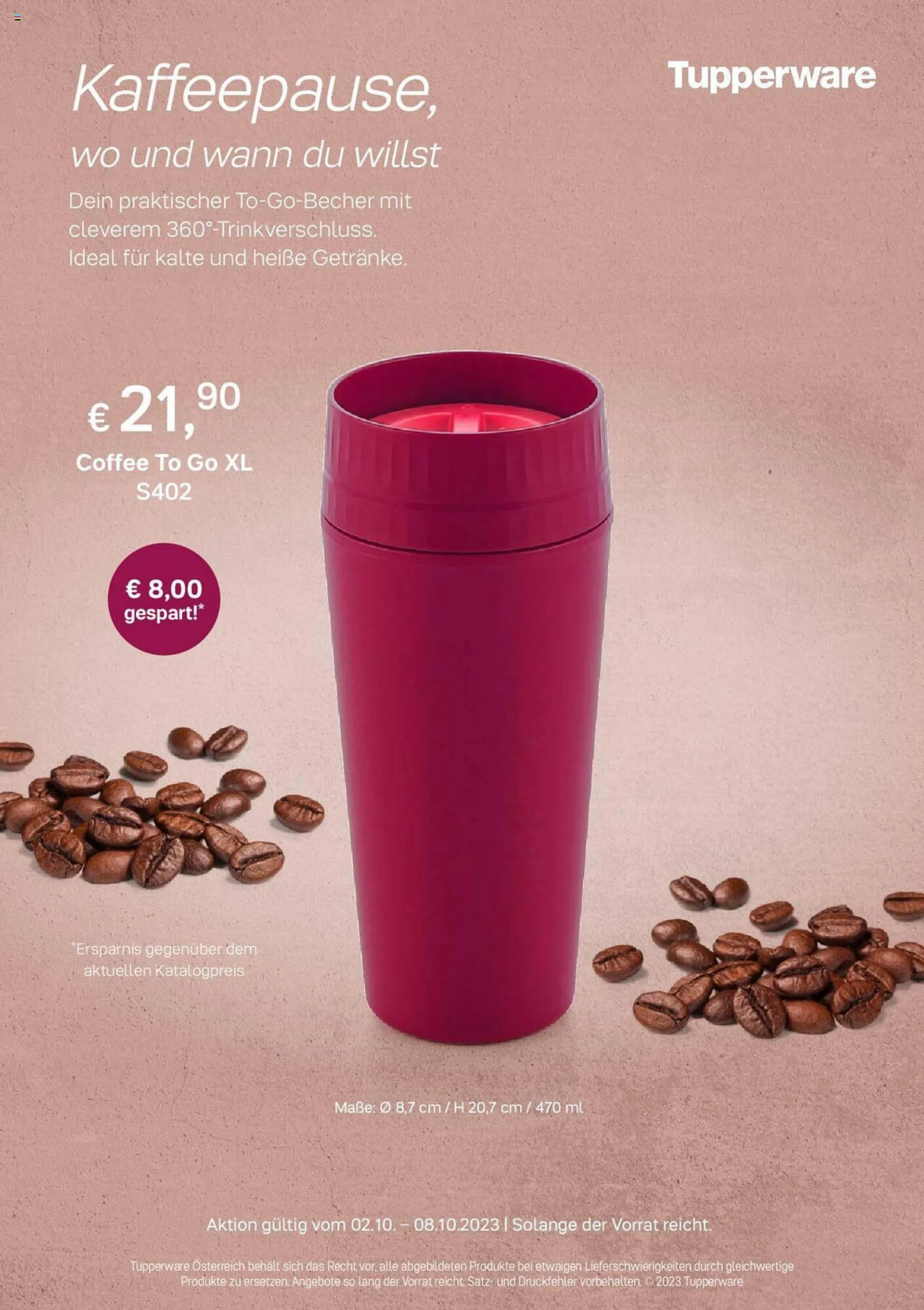 Tupperware Flugblatt von 2. Oktober bis 8. Oktober 2023 - Flugblätt seite  1