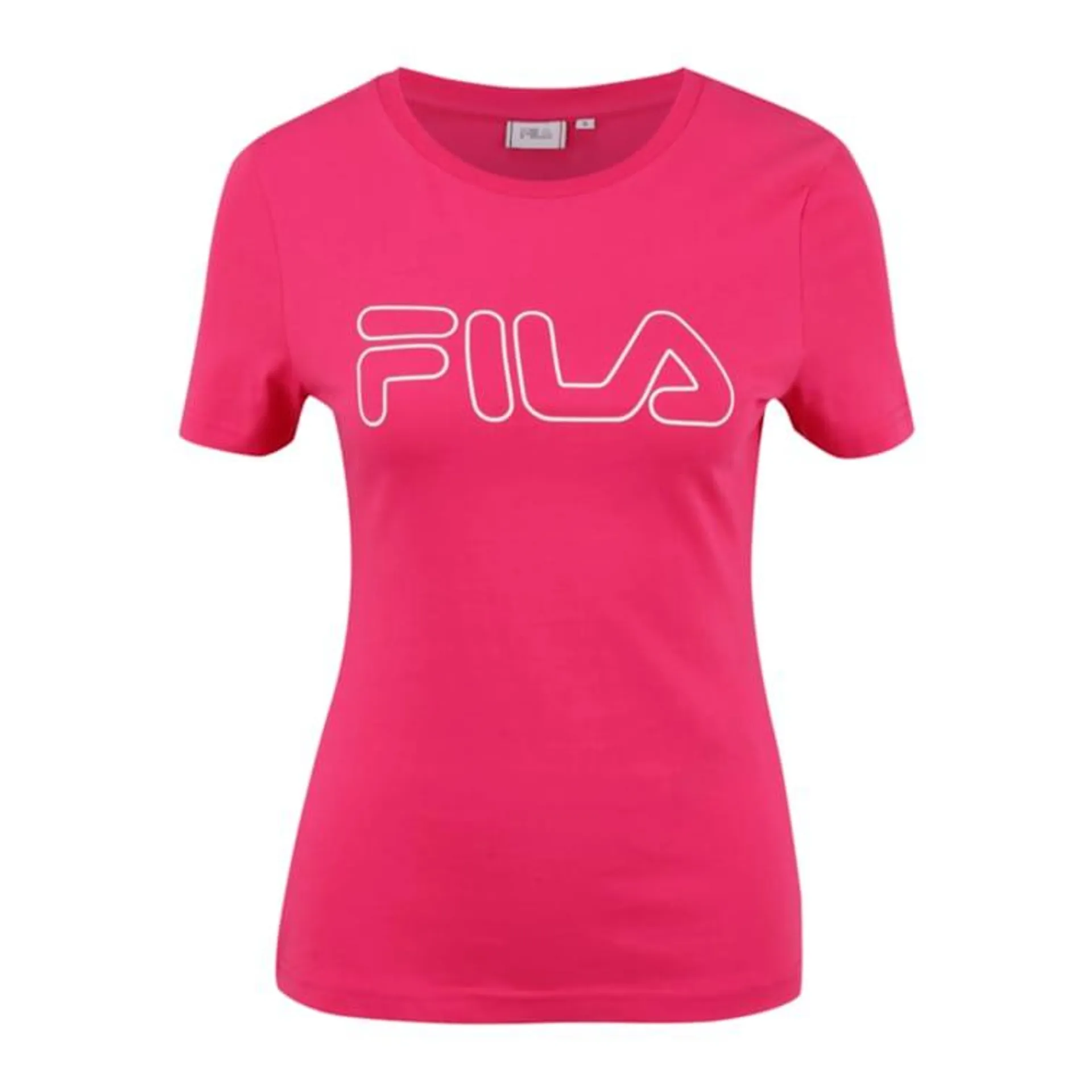 Fila Damen T-Shirt Ladan - Crewneck Tee, Rundhals, Kurzarm, Logo-Print