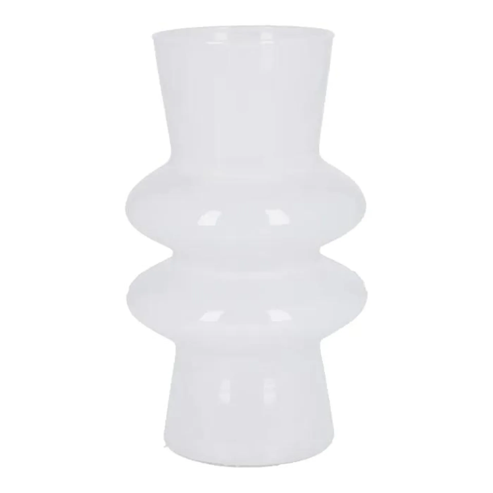 Glas-Vase Ringe, Doppel-Ring/weiß, 20 cm