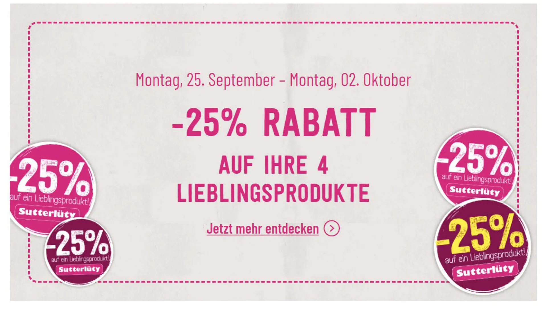 Sutterlüty Flugblatt von 25. September bis 2. Oktober 2023 - Flugblätt seite  1