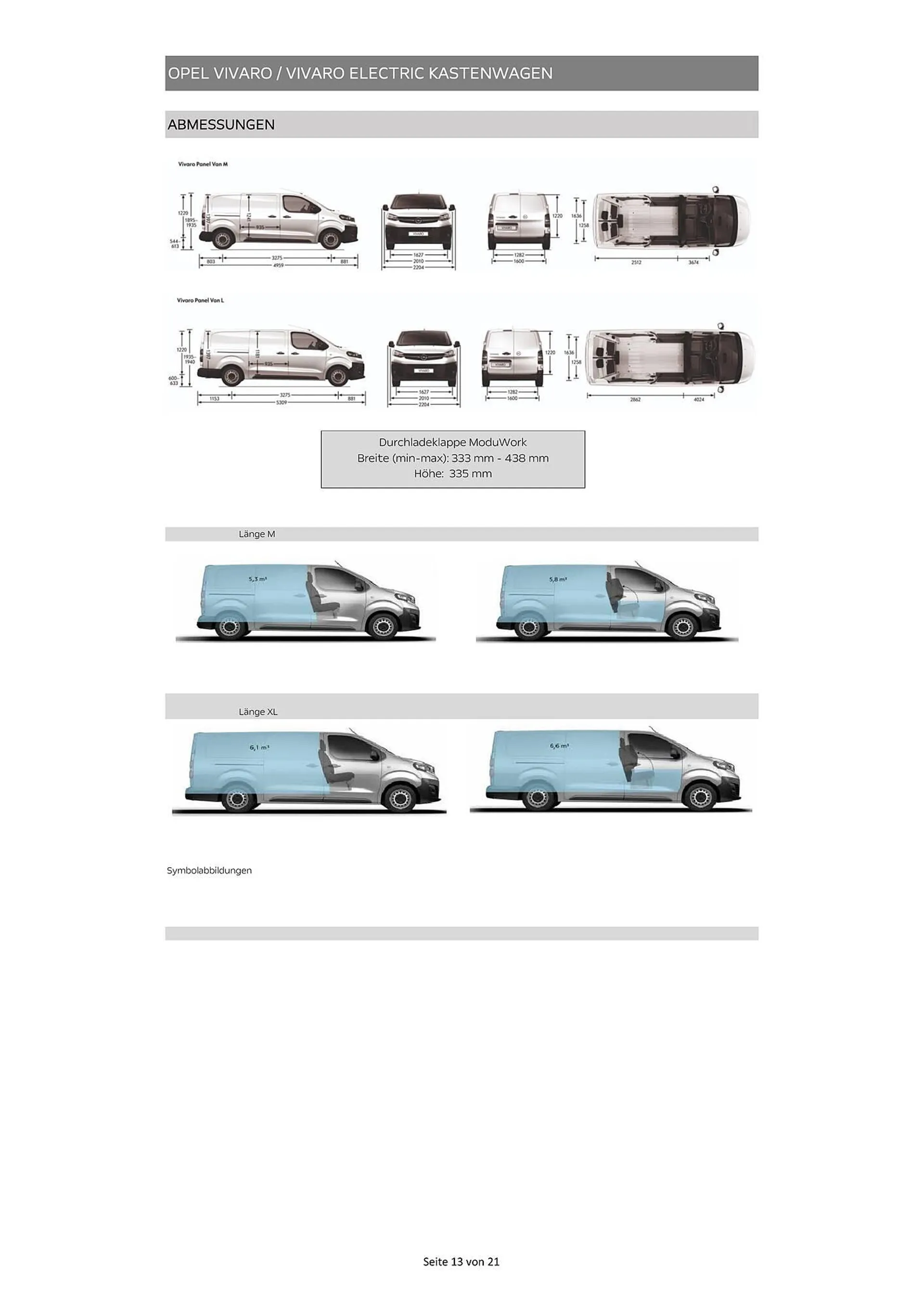 Opel Vivaro Flugblatt von 16. Mai bis 31. Dezember 2024 - Flugblätt seite  13