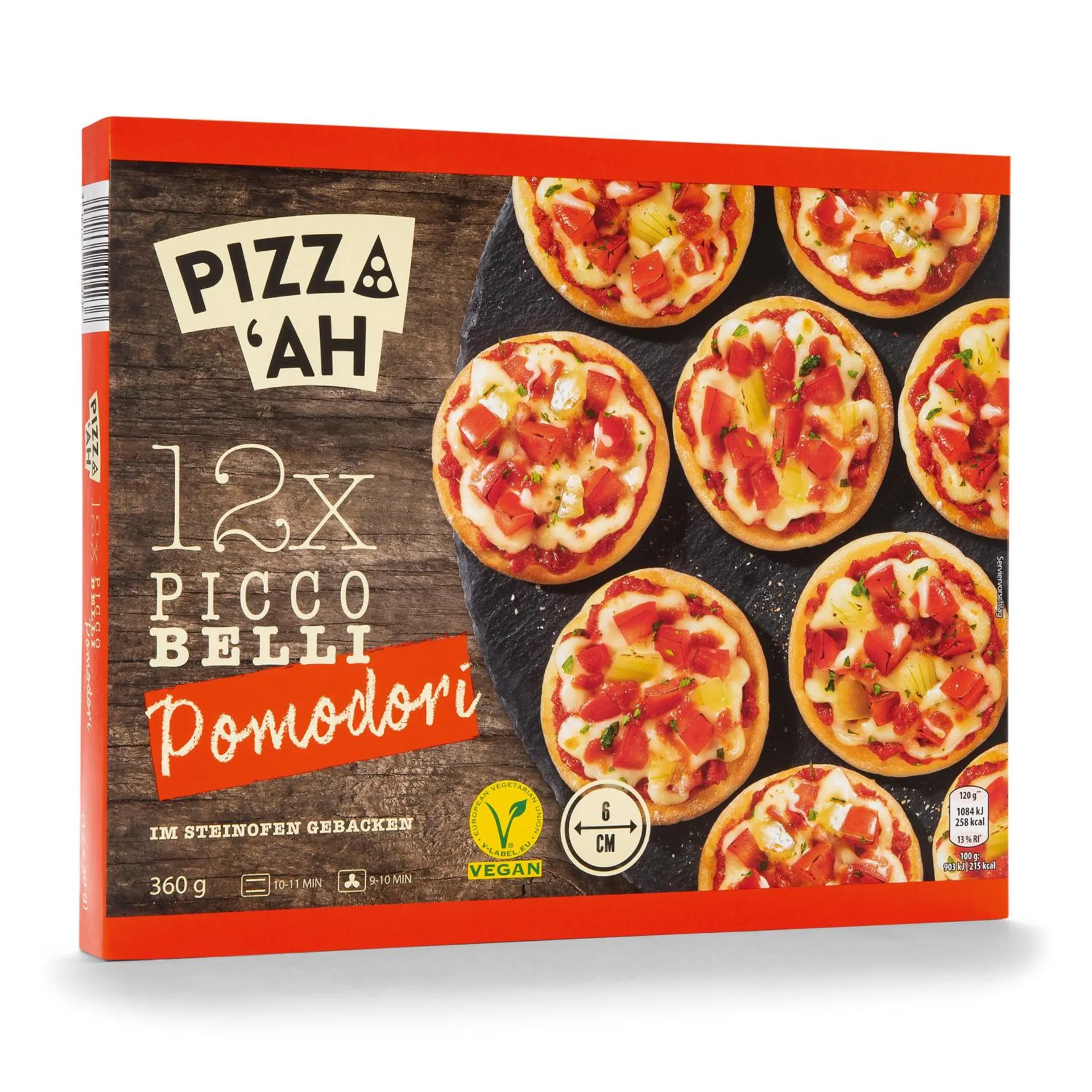 PIZZ‘AH Vegane Mini Pizza, Pomodori