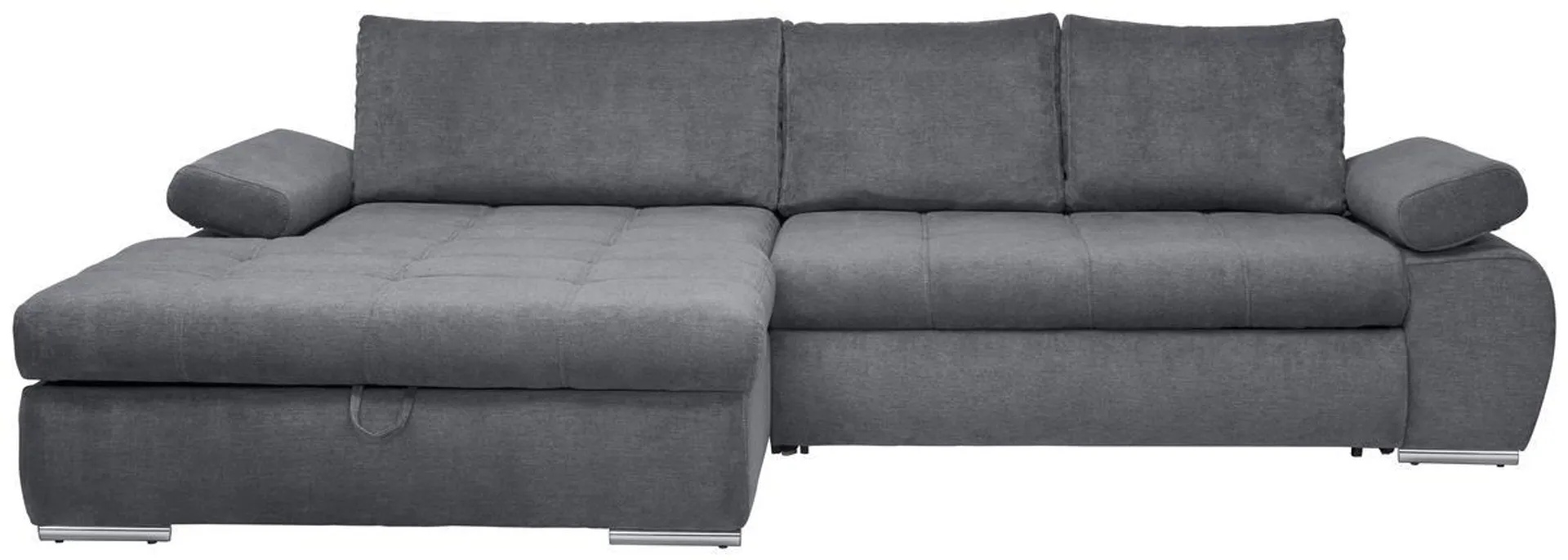 Carryhome ECKSOFA in Flachgewebe Grau