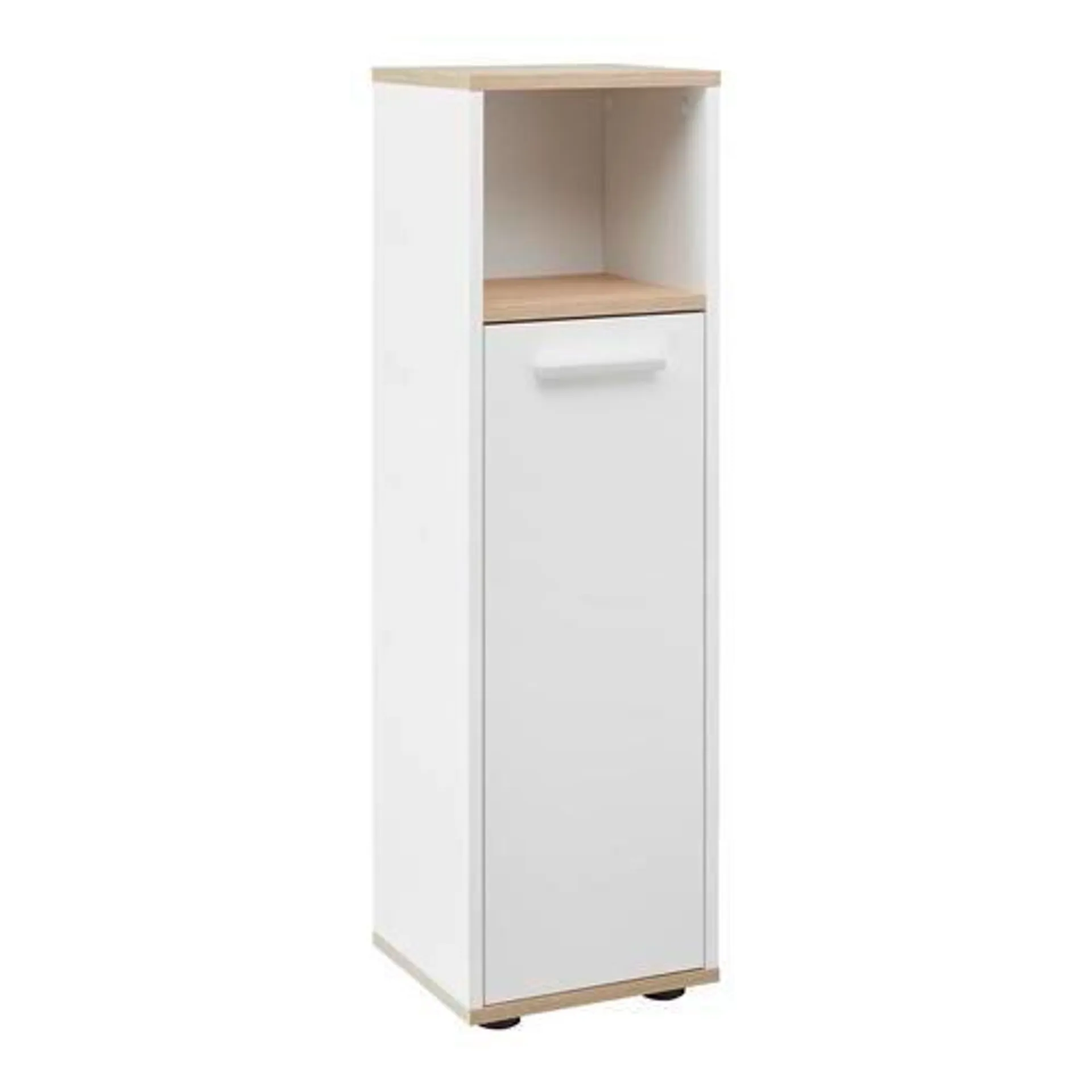 MID.YOU Midischrank Mit 1 Offenem Fach Yasmin B:30cm Weiß/Eiche Dekor