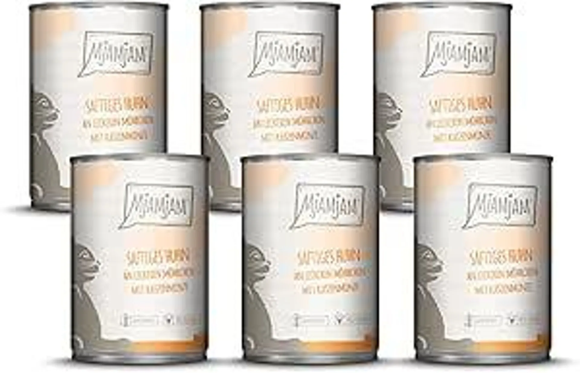 MjAMjAM - Premium Nassfutter für Katzen - saftiges Huhn an leckeren Möhrchen, 6er Pack (6 x 400 g), getreidefrei mit extra viel Fleisch