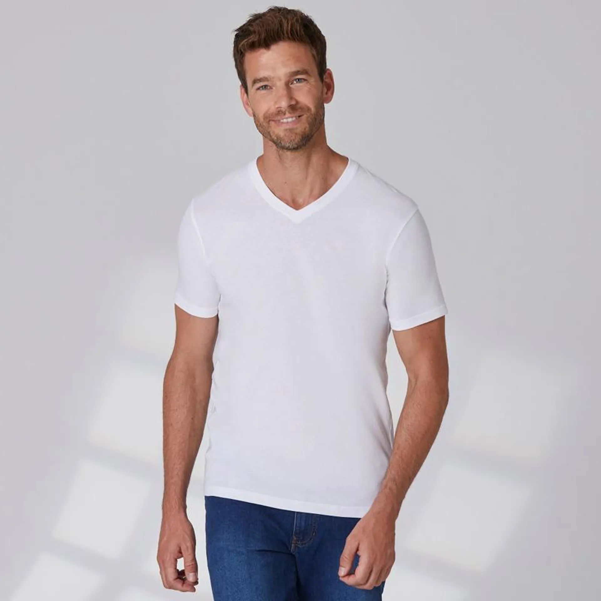 Herren-T-Shirt mit V-Ausschnitt, 2er-Pack