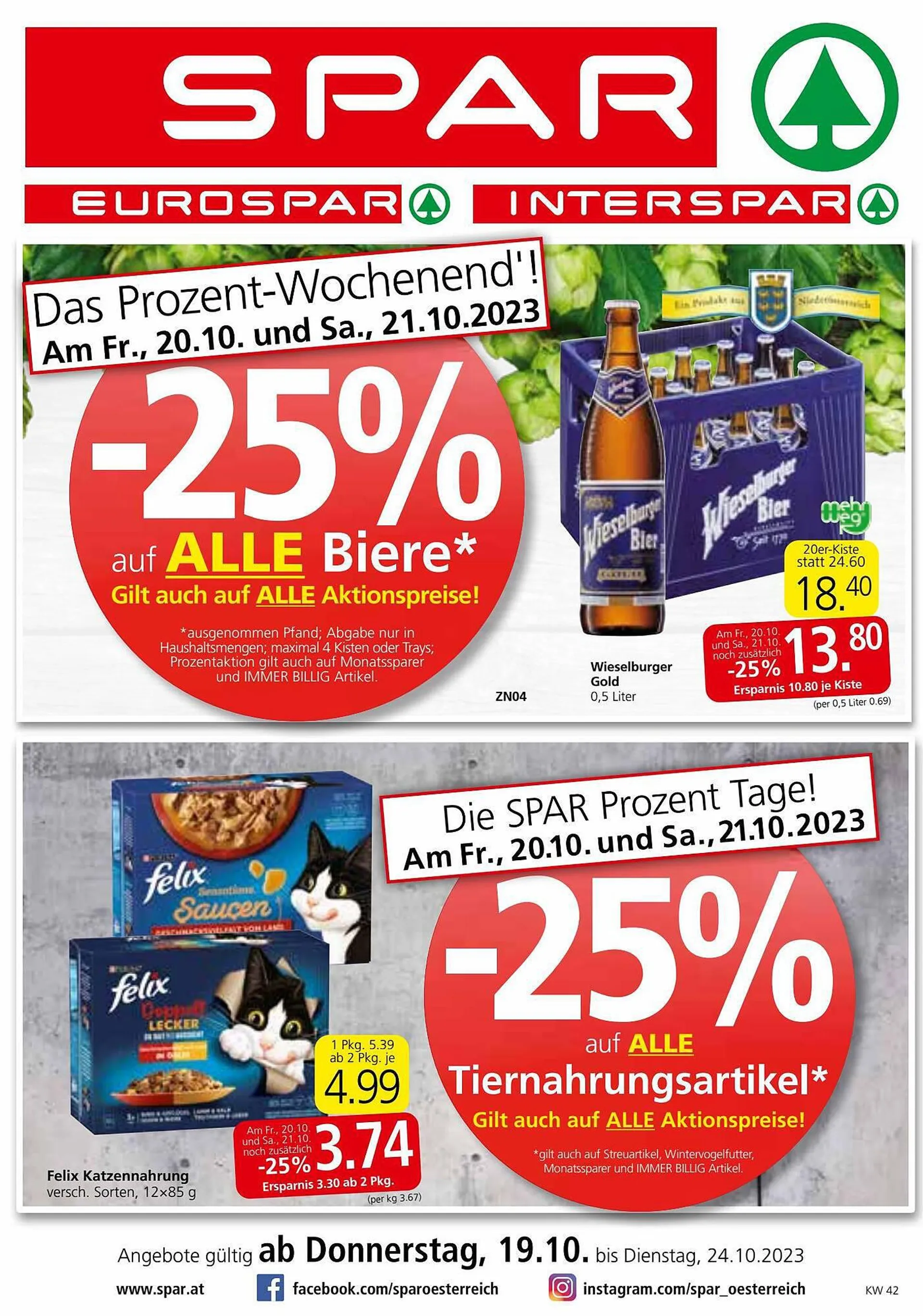 Interspar Flugblatt von 19. Oktober bis 24. Oktober 2023 - Flugblätt seite  1