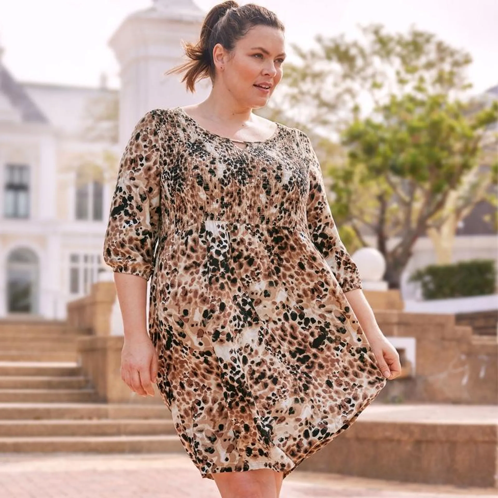 Damen-Kleid mit Animal-Print, große Größen