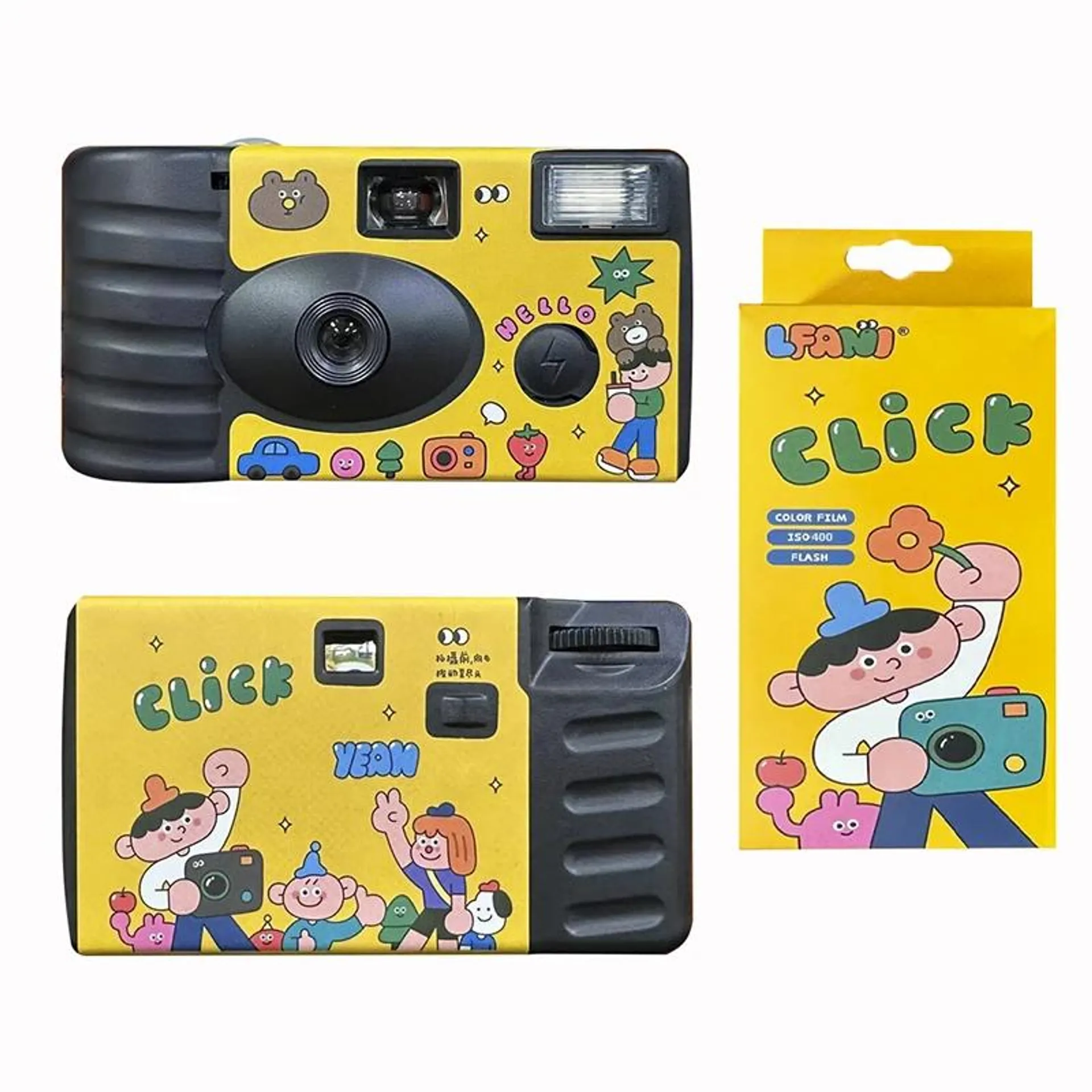 Single Use One Time Disposable Film Camera with Flash 27 Exposure Photos 31mm F11 30mm F9 ISO400 FYE Retro Camera