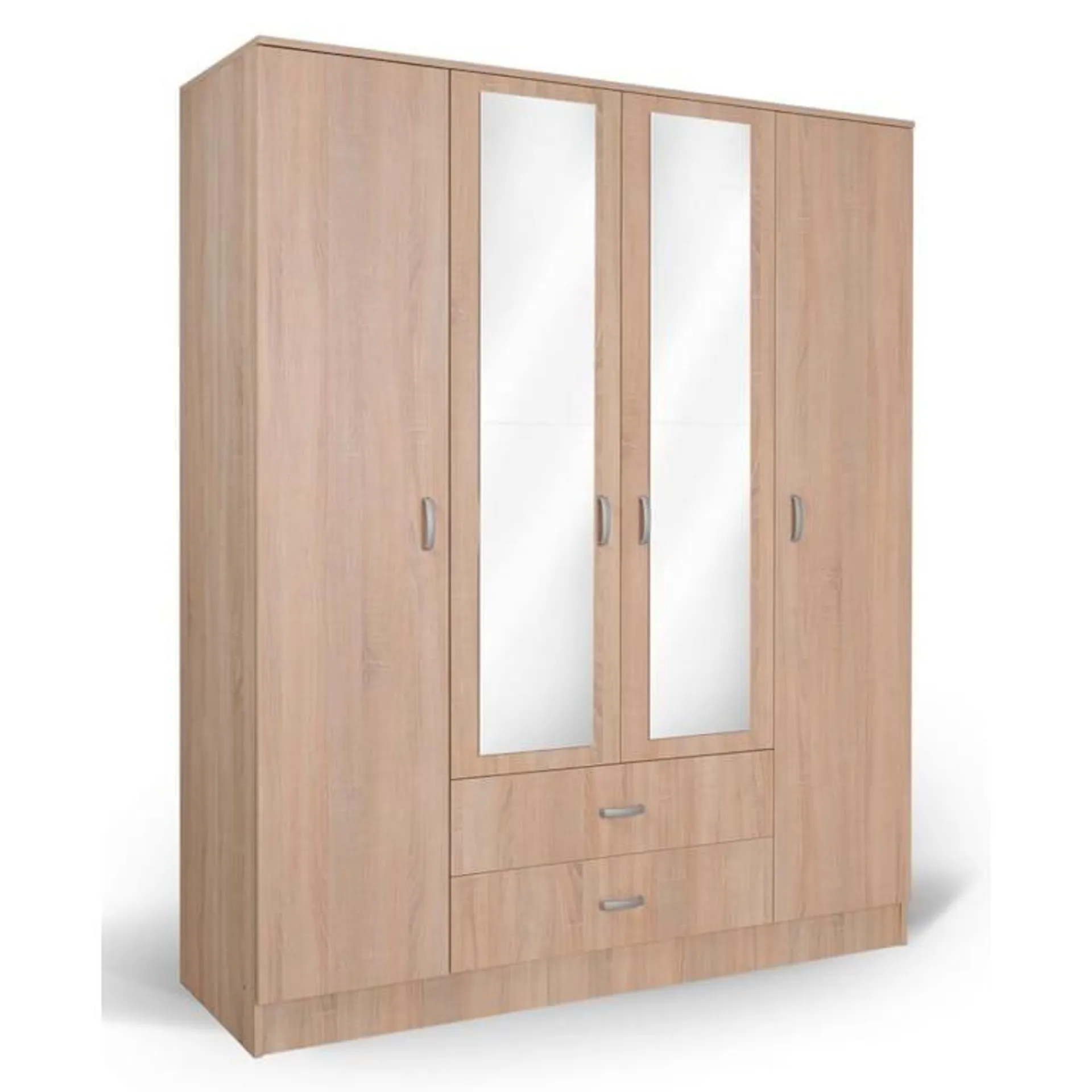 Easy Möbel Drehtürenschrank / Kleiderschrank Sidonia 07, Farbe: Eiche Braun - 200 x 16