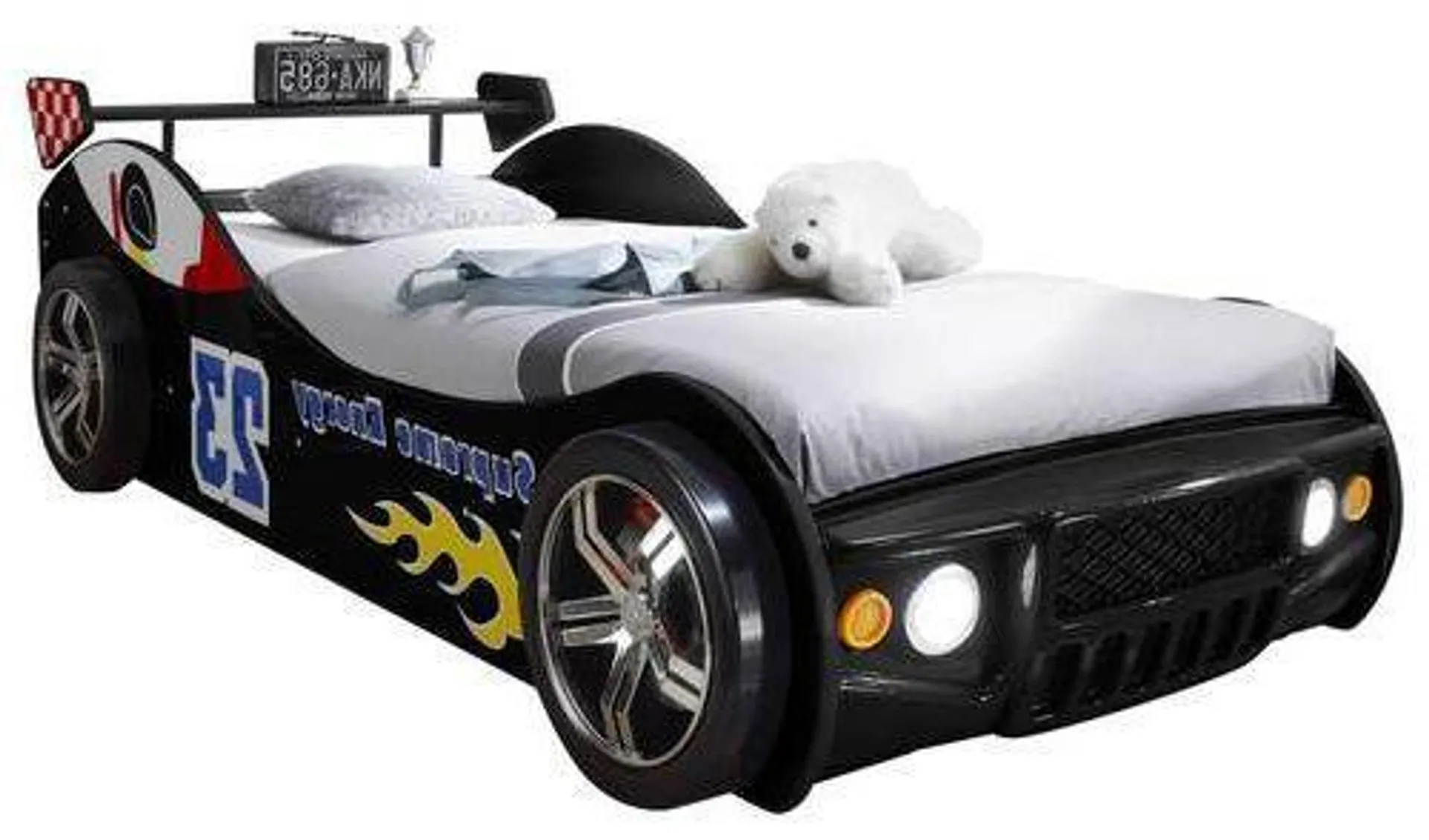 Autobett Energy Rennwagen 90x200 Schwarz mit Beleuchtung