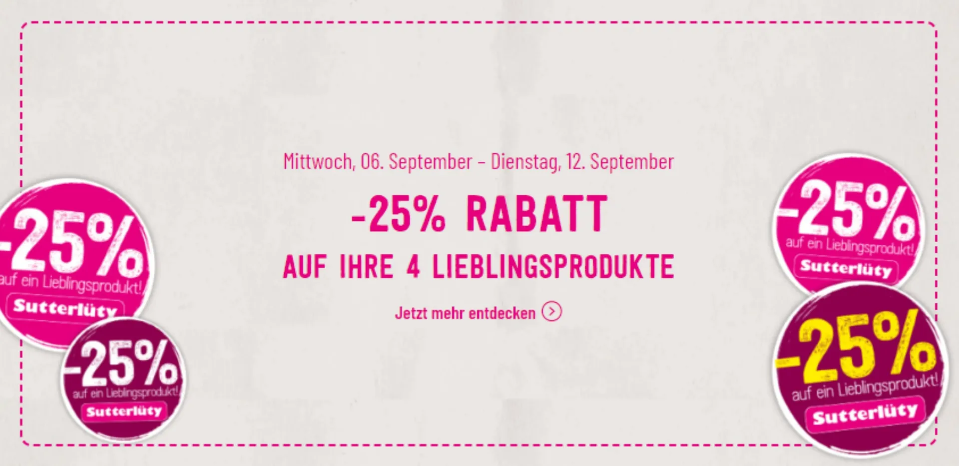 Sutterlüty Flugblatt von 6. September bis 12. September 2023 - Flugblätt seite  1