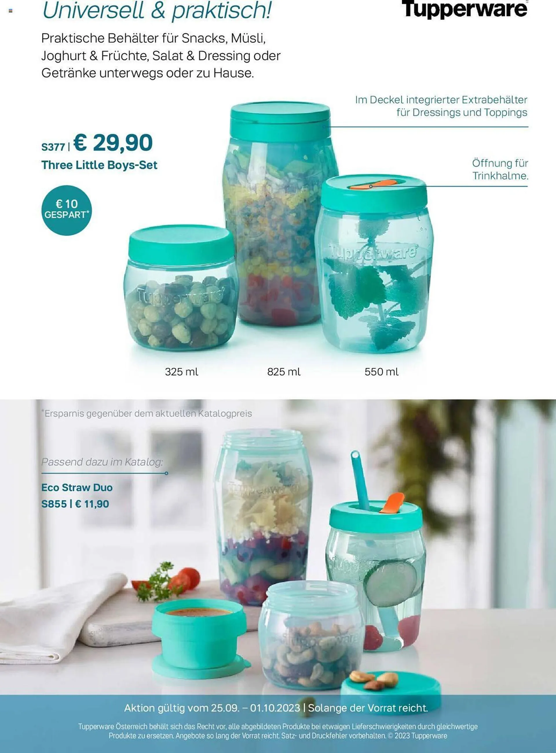 Tupperware Flugblatt von 25. September bis 1. Oktober 2023 - Flugblätt seite  1