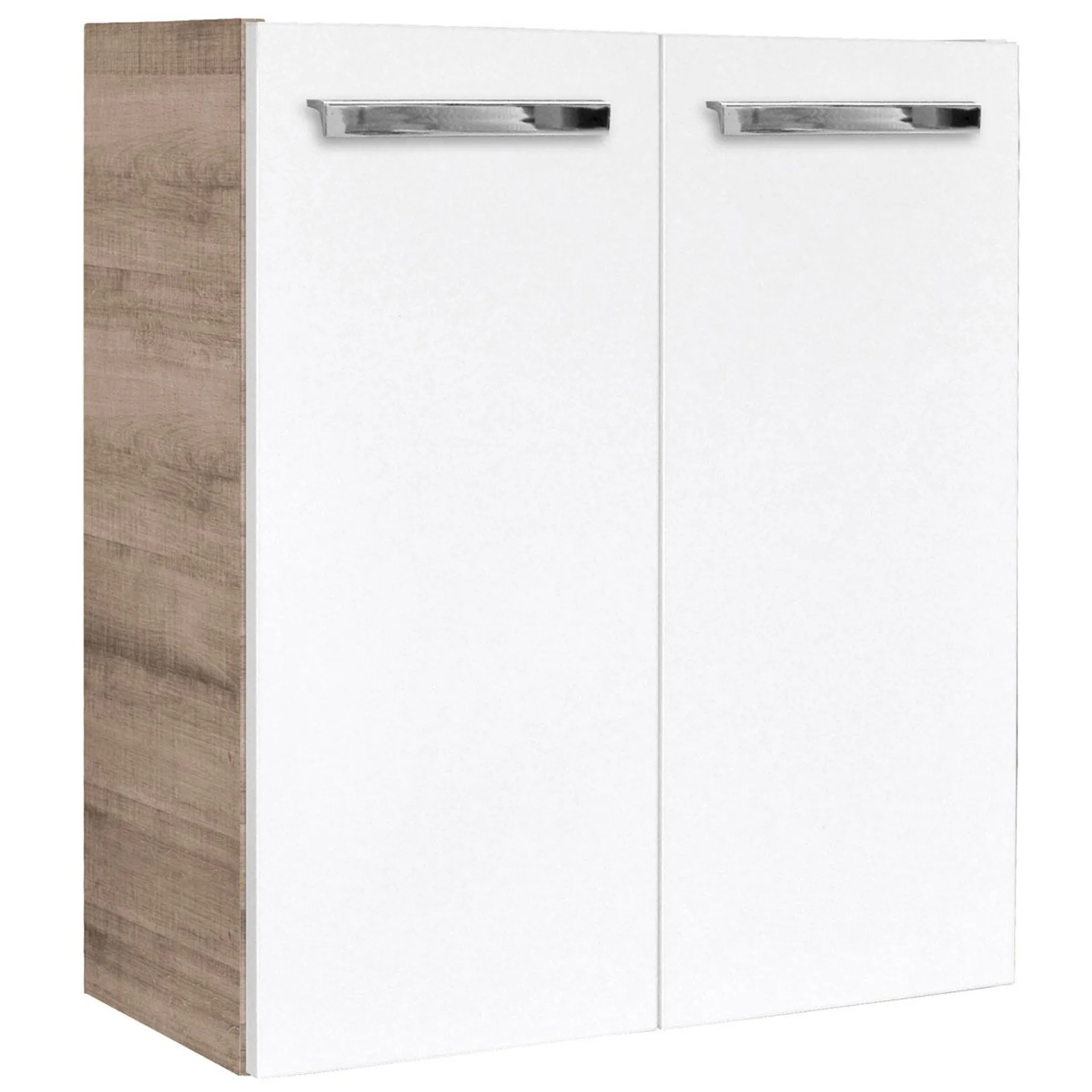 Fackelmann Gäste-WC Waschtischunterschrank SBC 520 x 600 x 243 mm Graueiche/Weiß