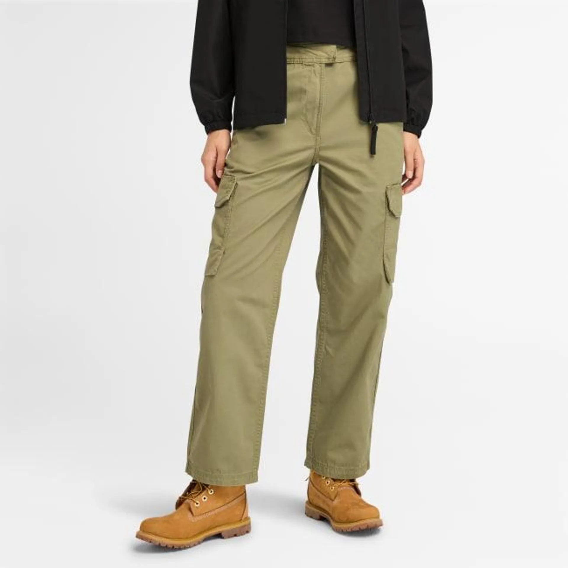 Utility Cargo Trousers for Women in Green