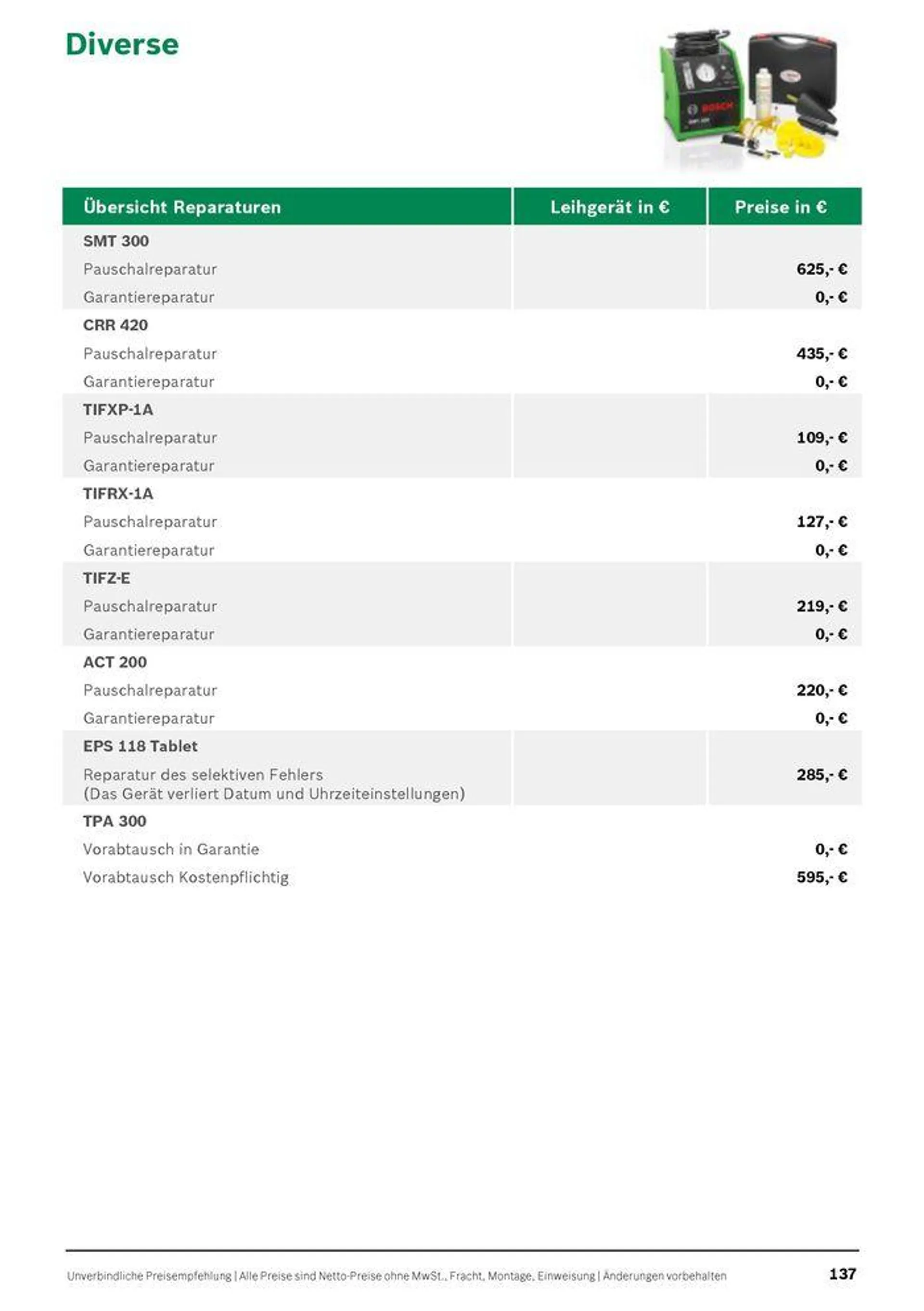 Werkstattausrüstung von Bosch - 137