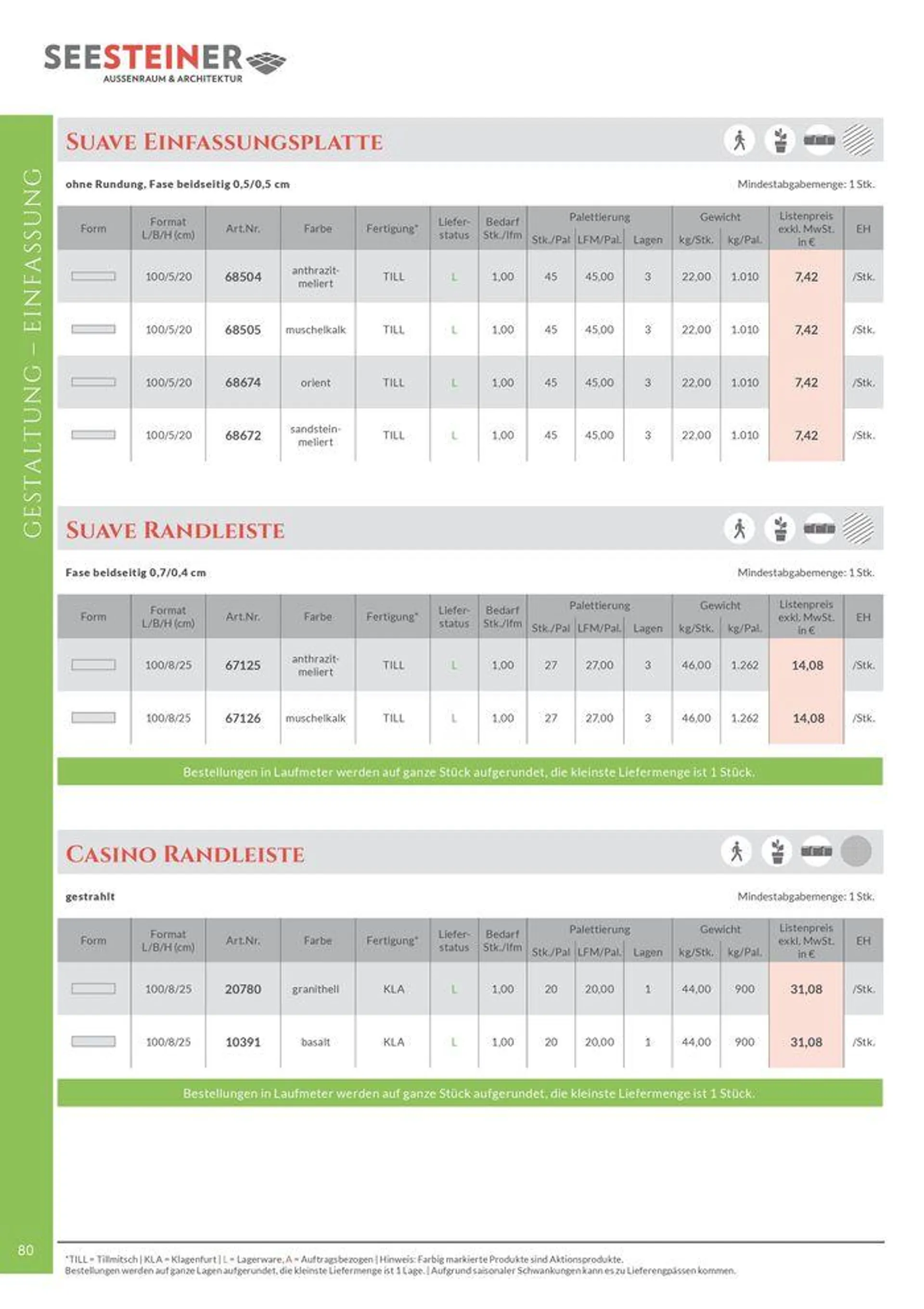 Preis Liste 2024 von 31. Mai bis 31. Dezember 2024 - Flugblätt seite  82