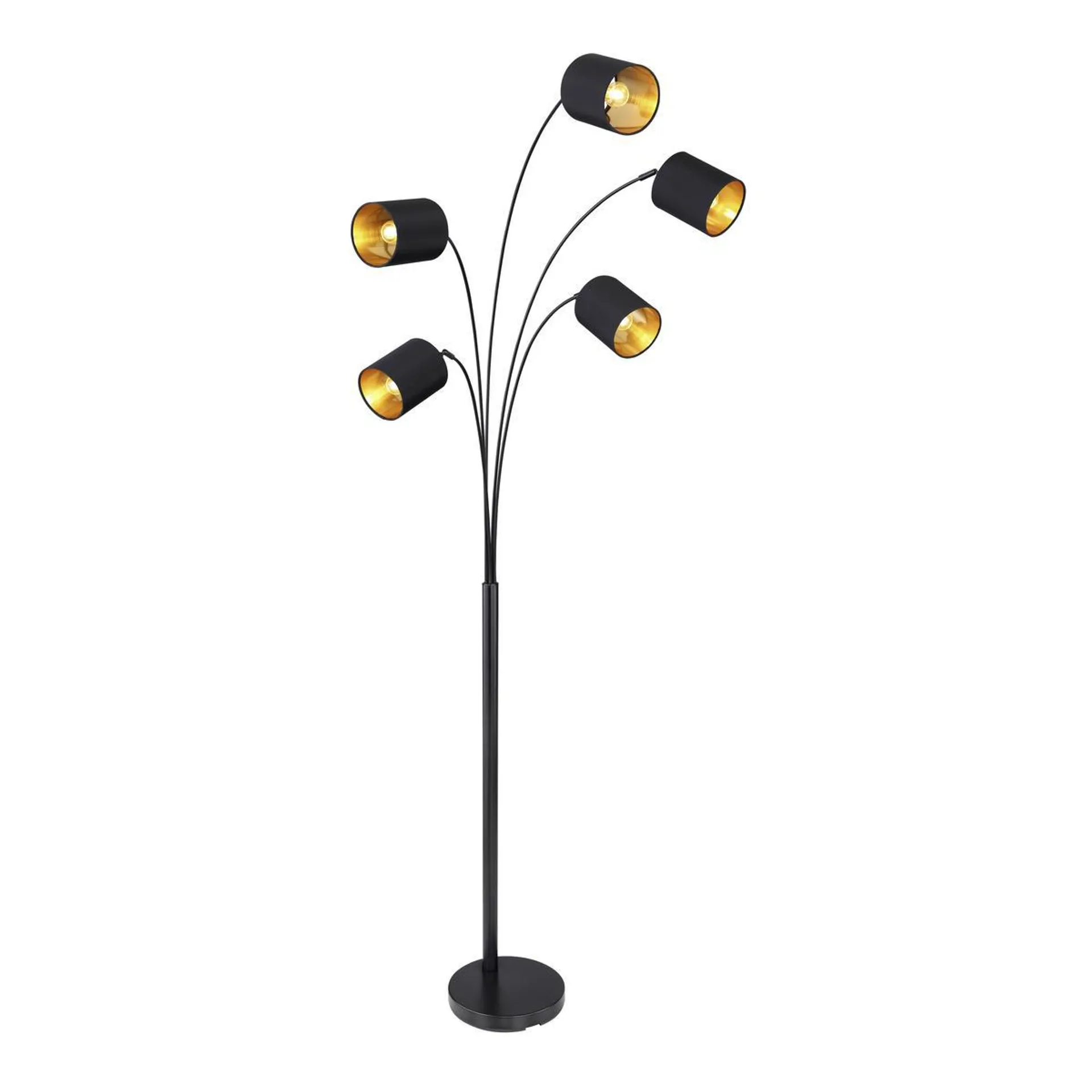 James Wood Stehlampe Koralia Schwarz/Goldfarben mit Schalter