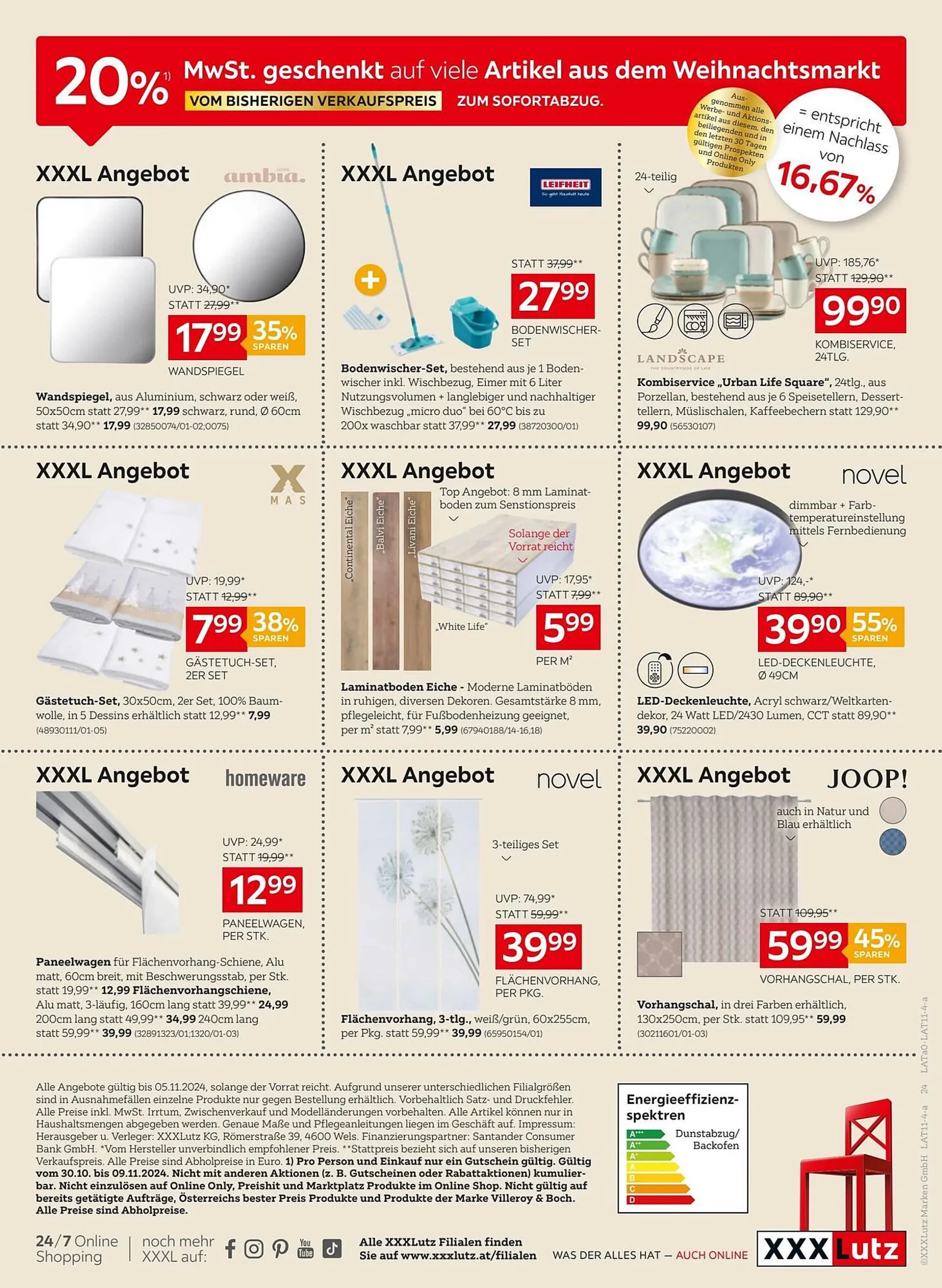 XXXLutz Flugblatt von 28. Oktober bis 6. November 2024 - Flugblätt seite  24