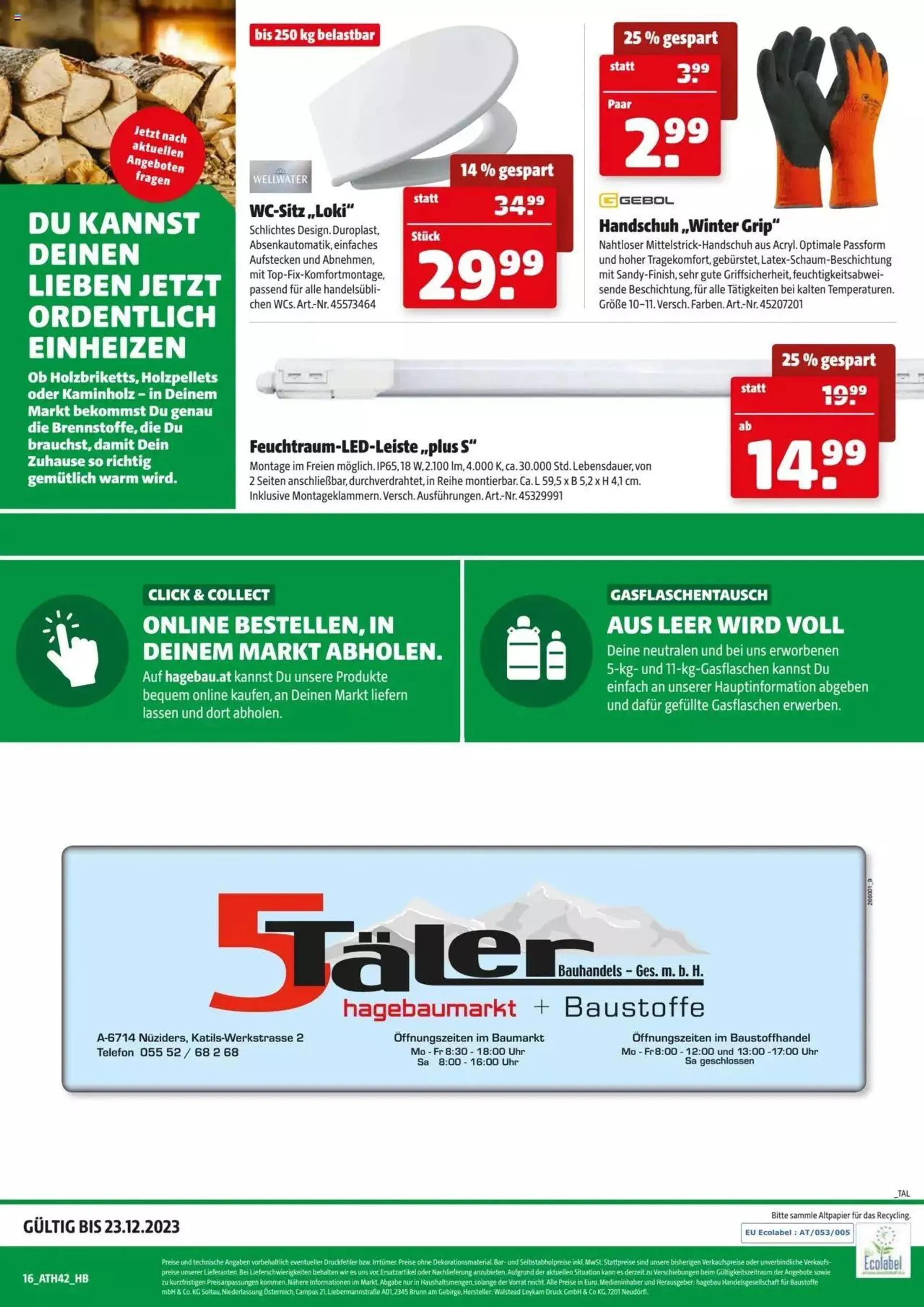 Hagebau Flugblatt von 6. Dezember bis 23. Dezember 2023 - Flugblätt seite  24
