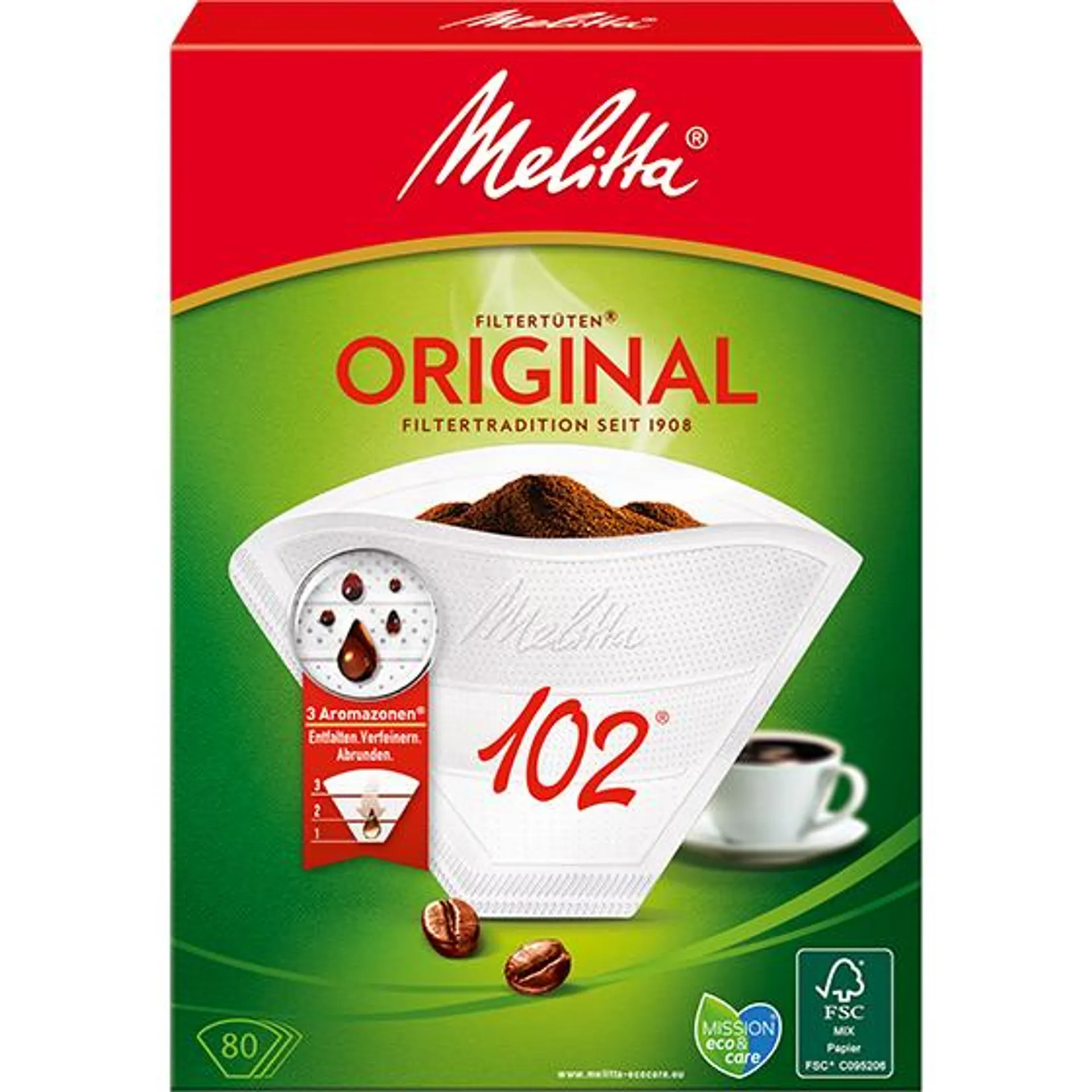 Melitta® Filtertüten® Original, 102®, weiß