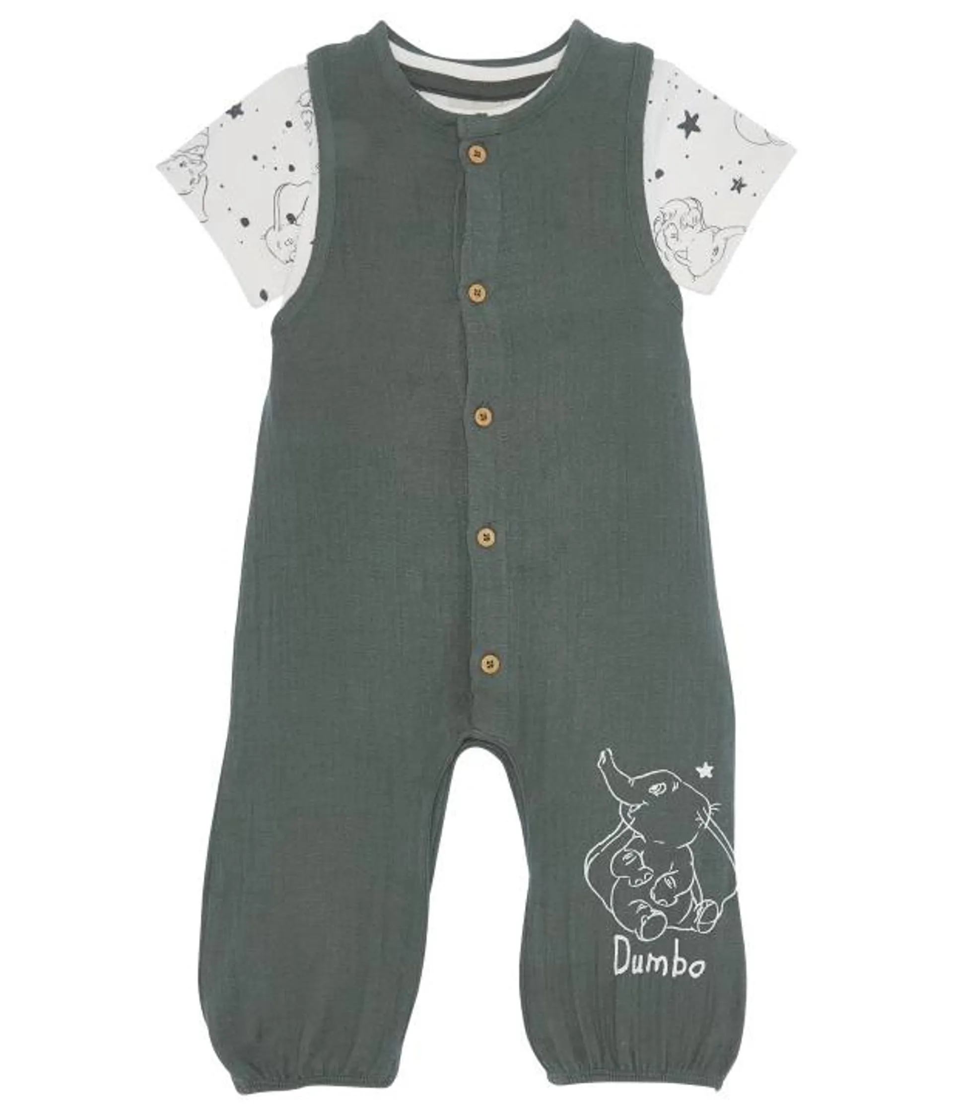 Dumbo Newborn T-Shirt + Musselin-Strampler