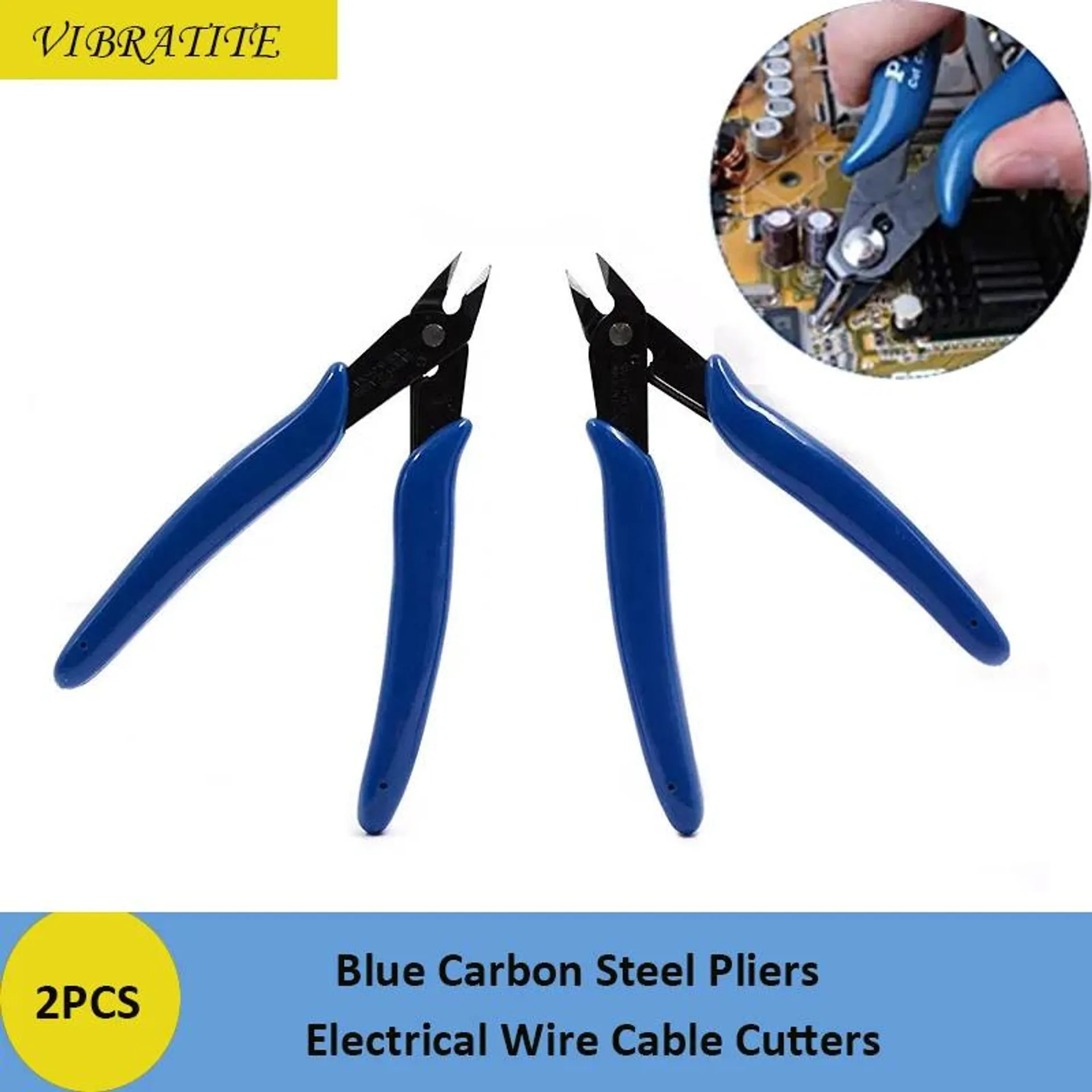 2PCS Mini Carbon Steel Pliers Nipper Diagonal Pliers Electrical Wire Cable Cutters Cutting Side Snips Flush Pliers Hand Tools