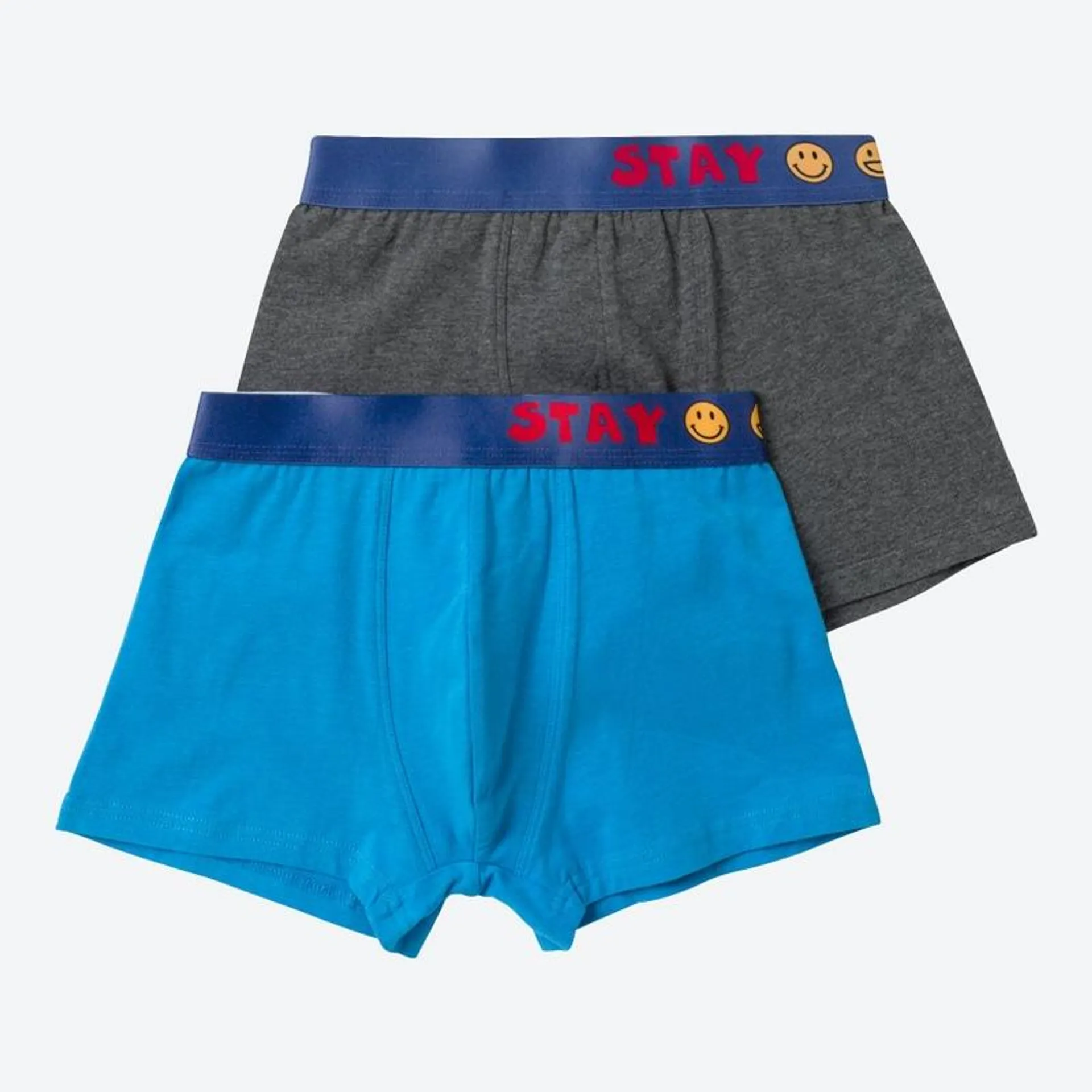 Teener-Jungen-Retroshorts mit Kontrastbund, 2er-Pack