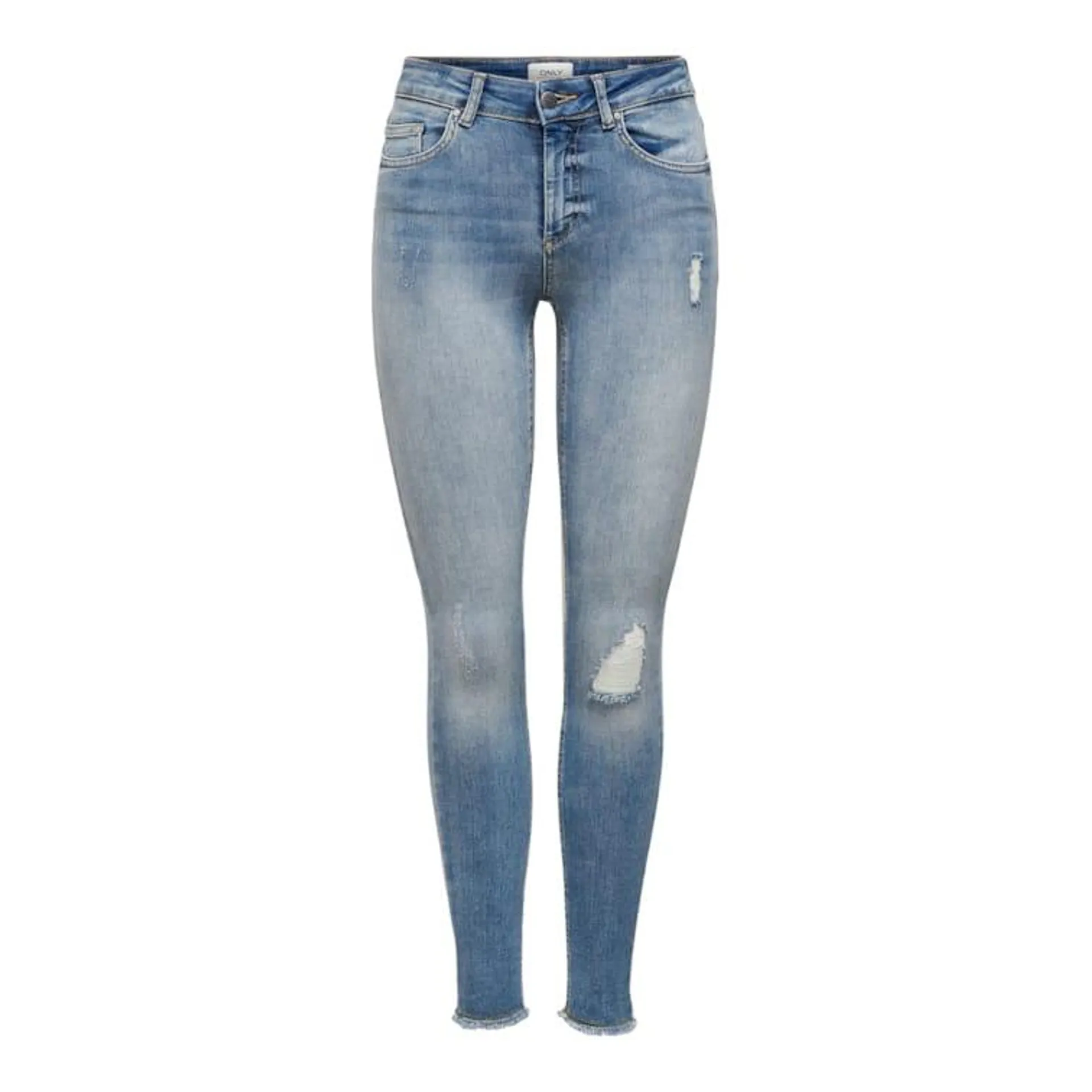 Only Destroyed Ankle Skinny Jeans Stretch Denim Hose ONLBLUSH Fransen