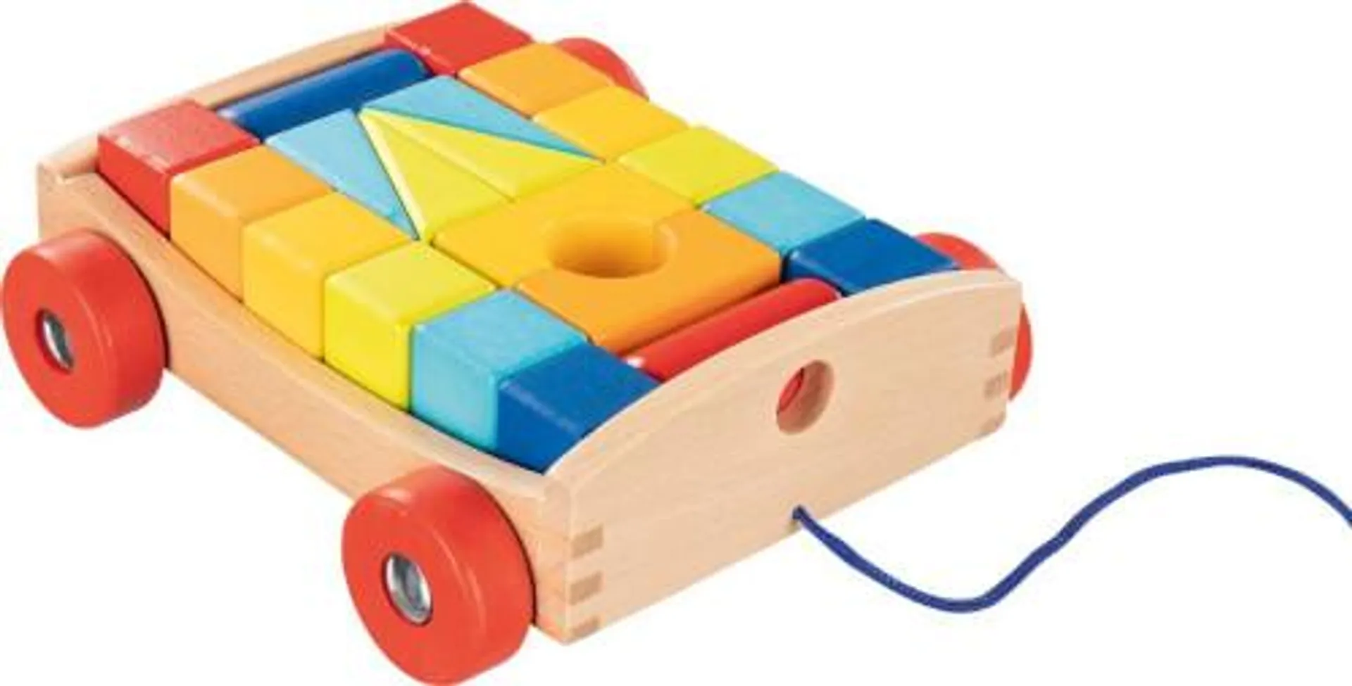 Ziehwagen mit 20 Bausteinen