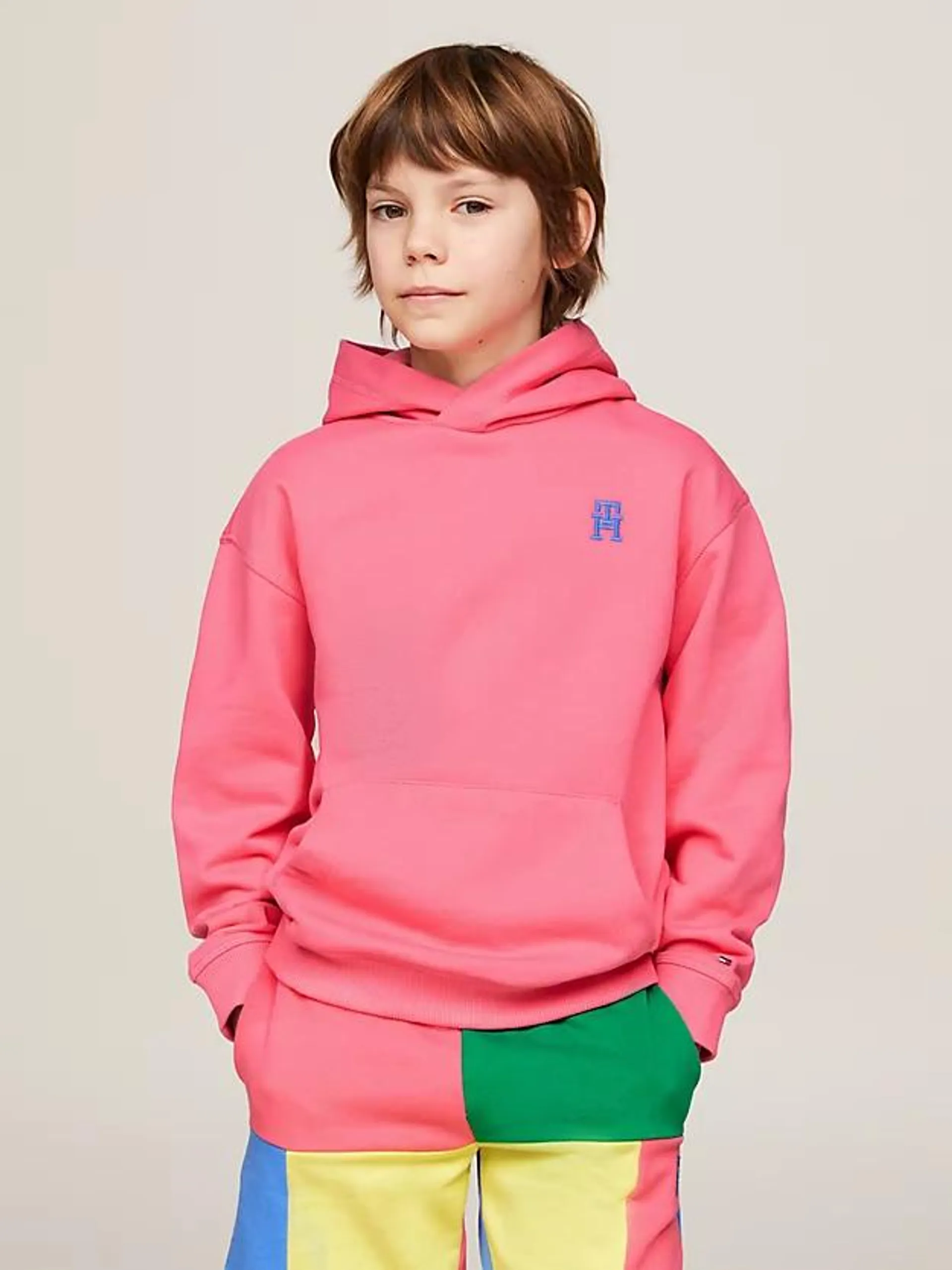 TH Monogram Hoodie mit Stickerei