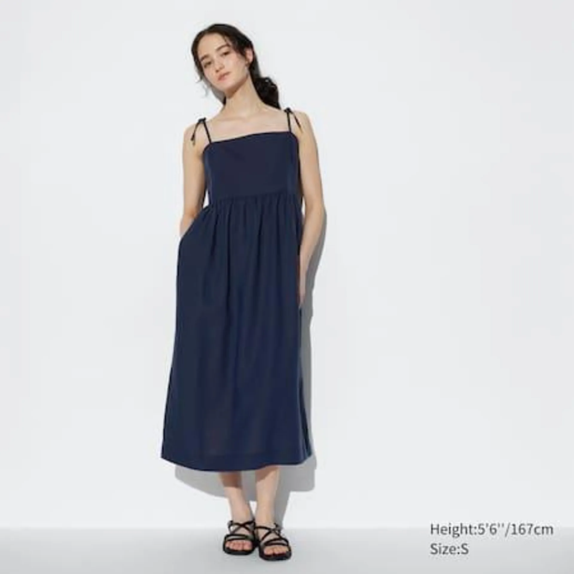 Linen Blend Camisole Dress