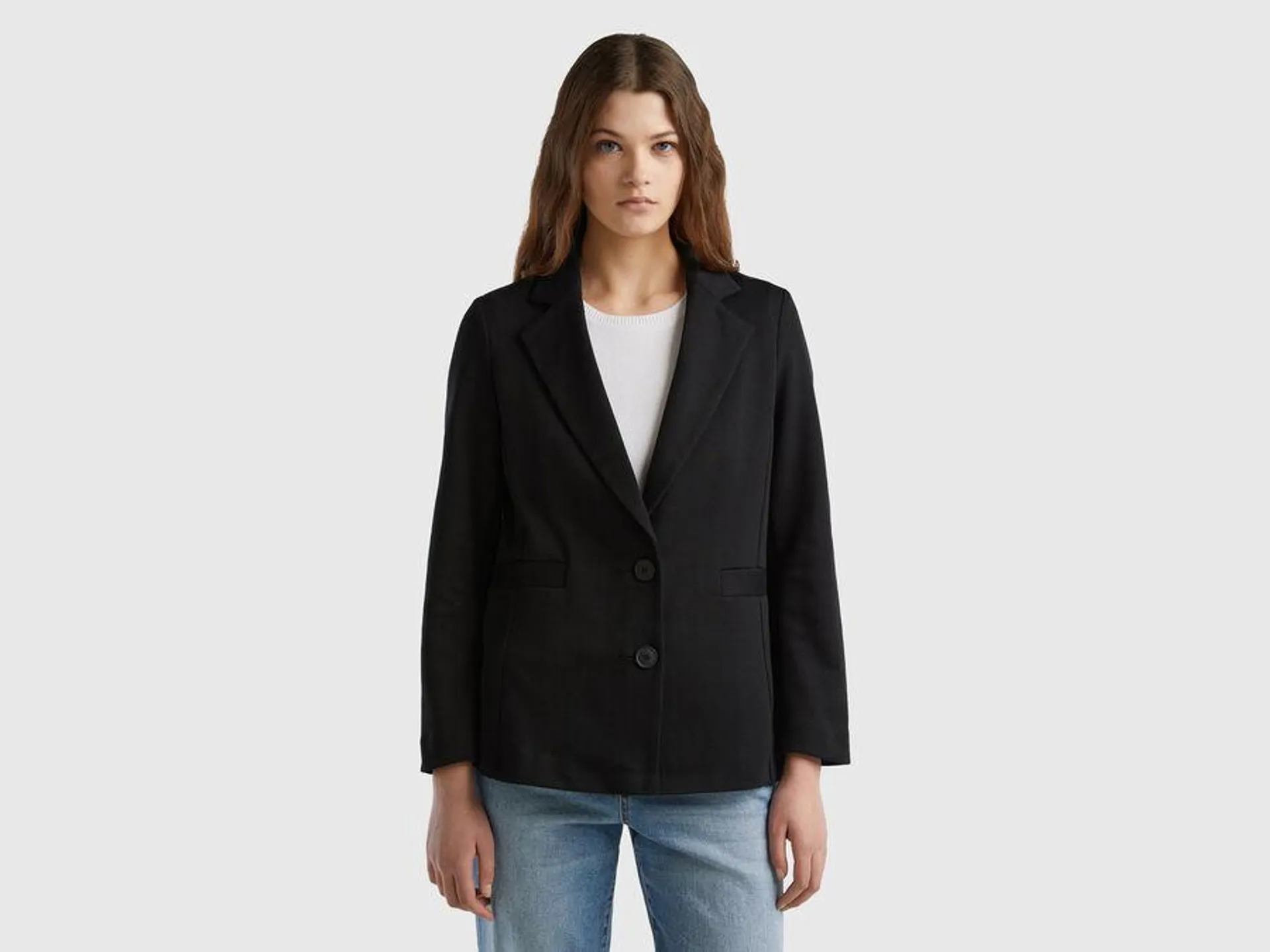 Taillierter Blazer aus gemischter Baumwolle