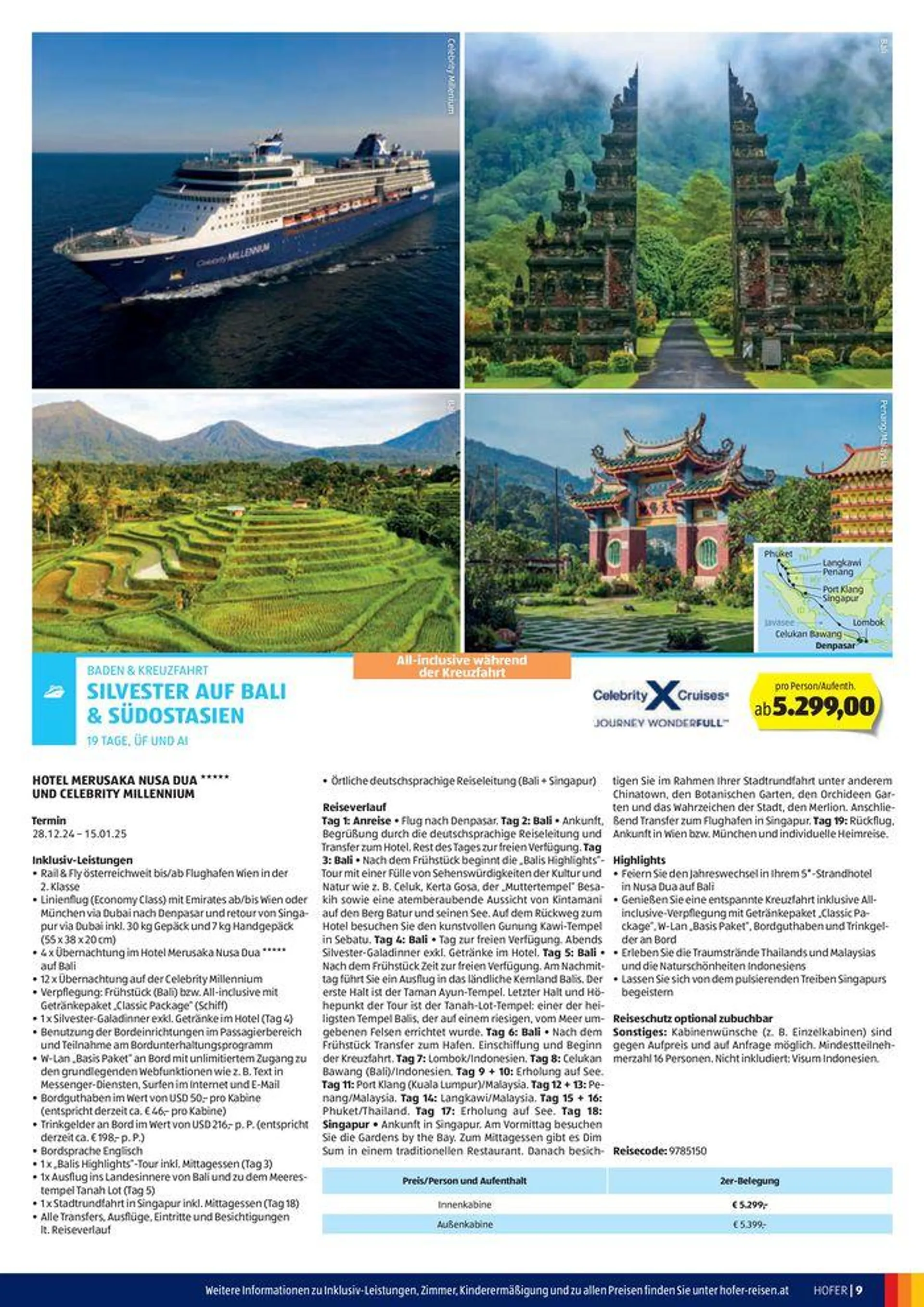 Blättern Sie online im HOFER REISEN Katalog von 1. August bis 15. August 2024 - Flugblätt seite  9