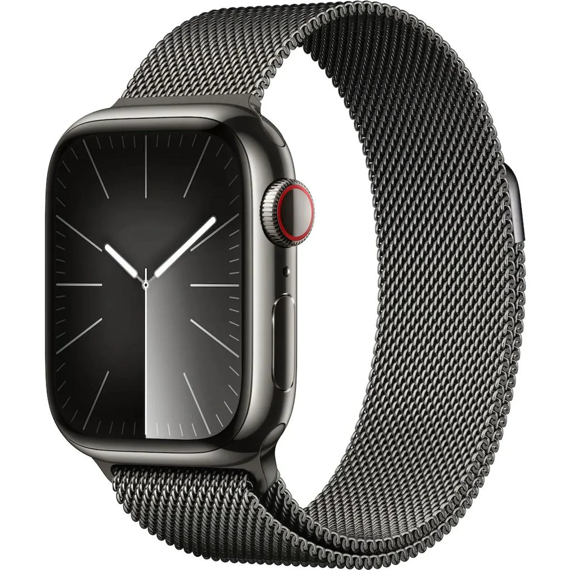 Apple Smartwatch »Watch Series 9 GPS + Cellular 41mm Edelstahl One-Size«, (Watch OS 10 Milanese Loop)