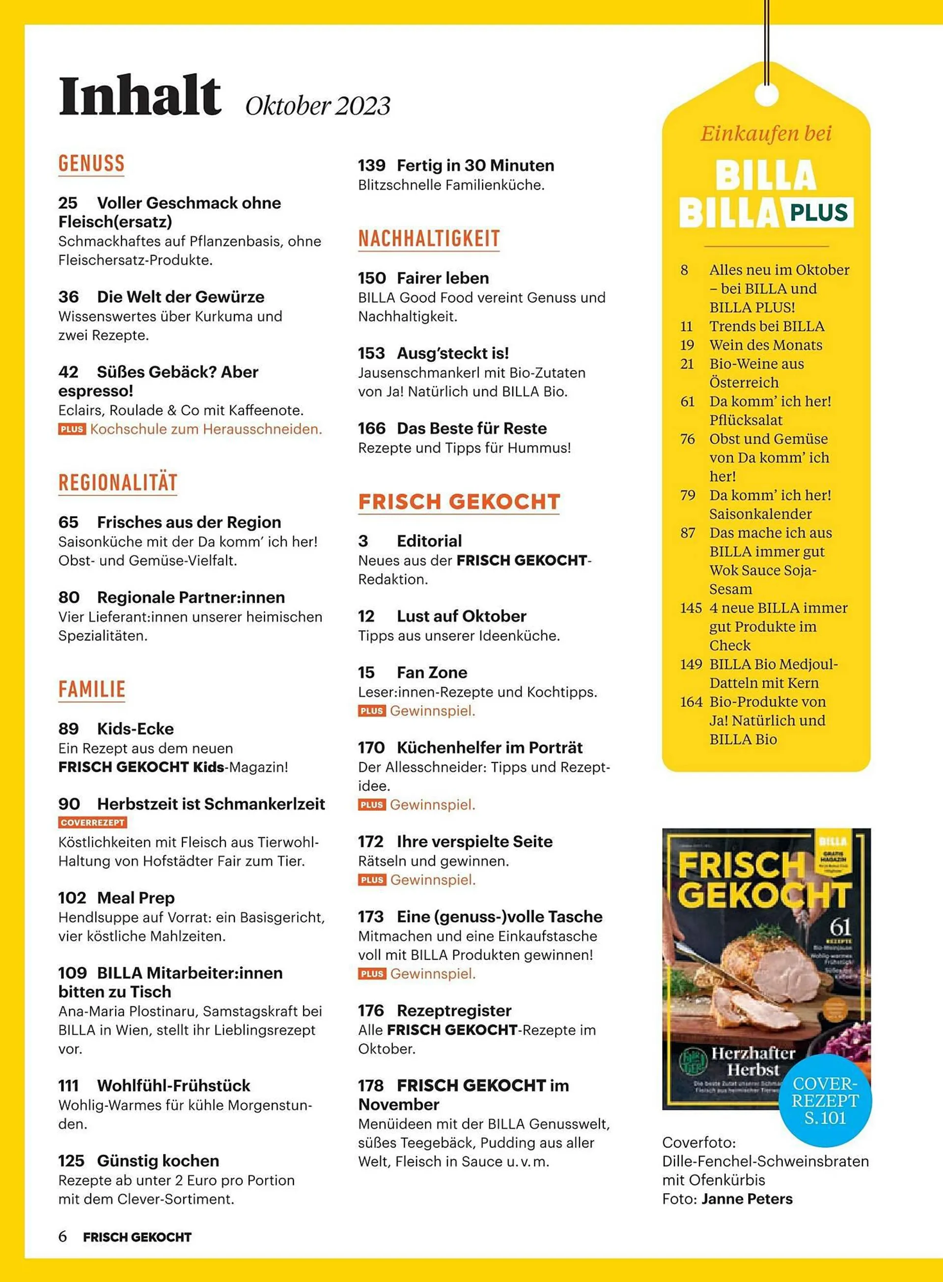 Billa Flugblatt von 1. Oktober bis 31. Oktober 2023 - Flugblätt seite  2