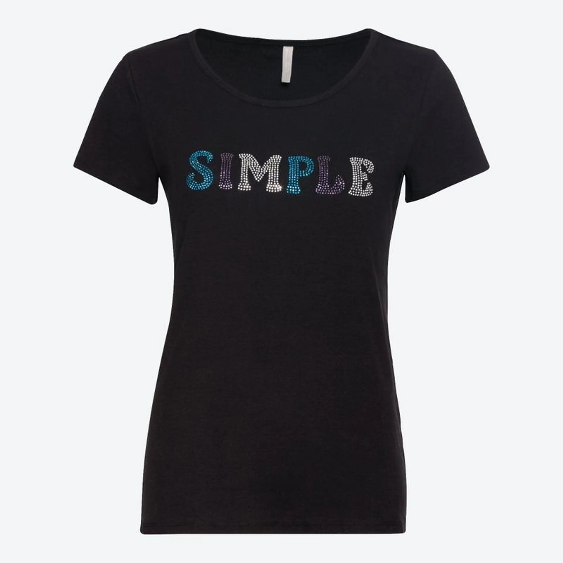 Damen-T-Shirt mit glitzerndem Schriftzug