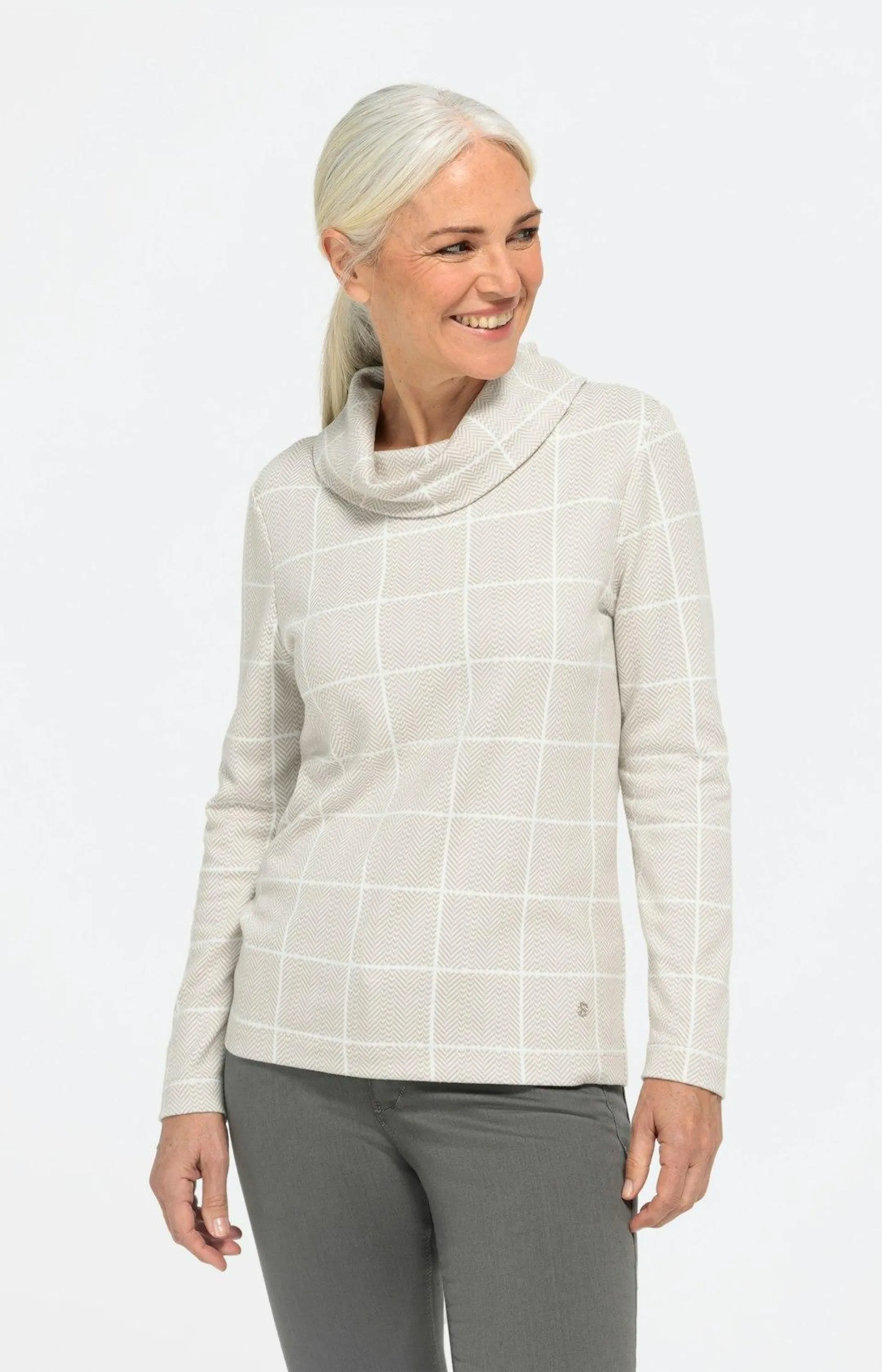 Karierter Langarm-Pullover