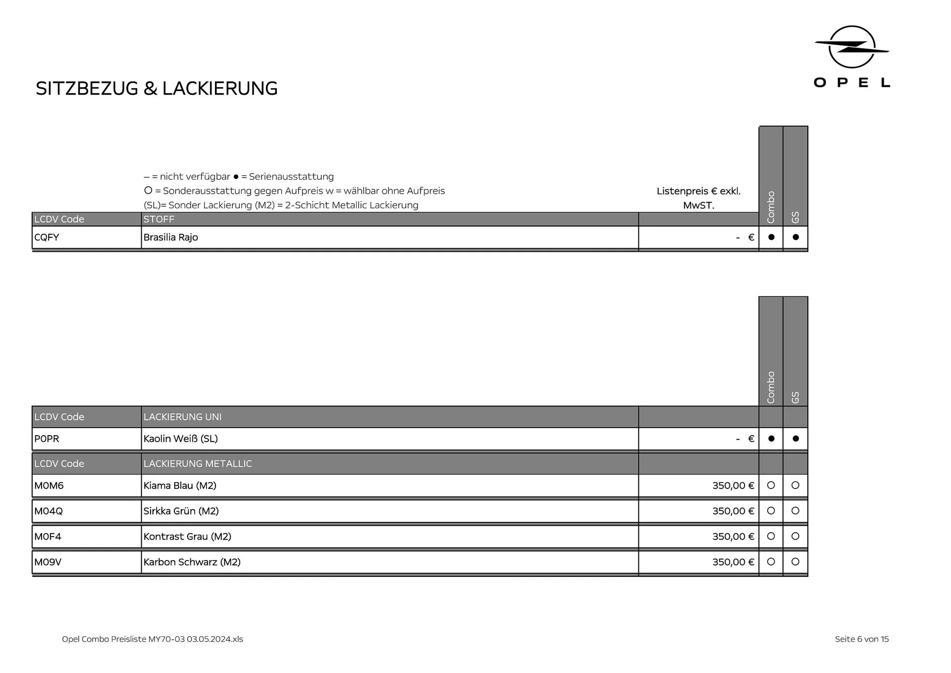 Opel Combo Flugblatt von 16. Mai bis 15. Mai 2025 - Flugblätt seite  6