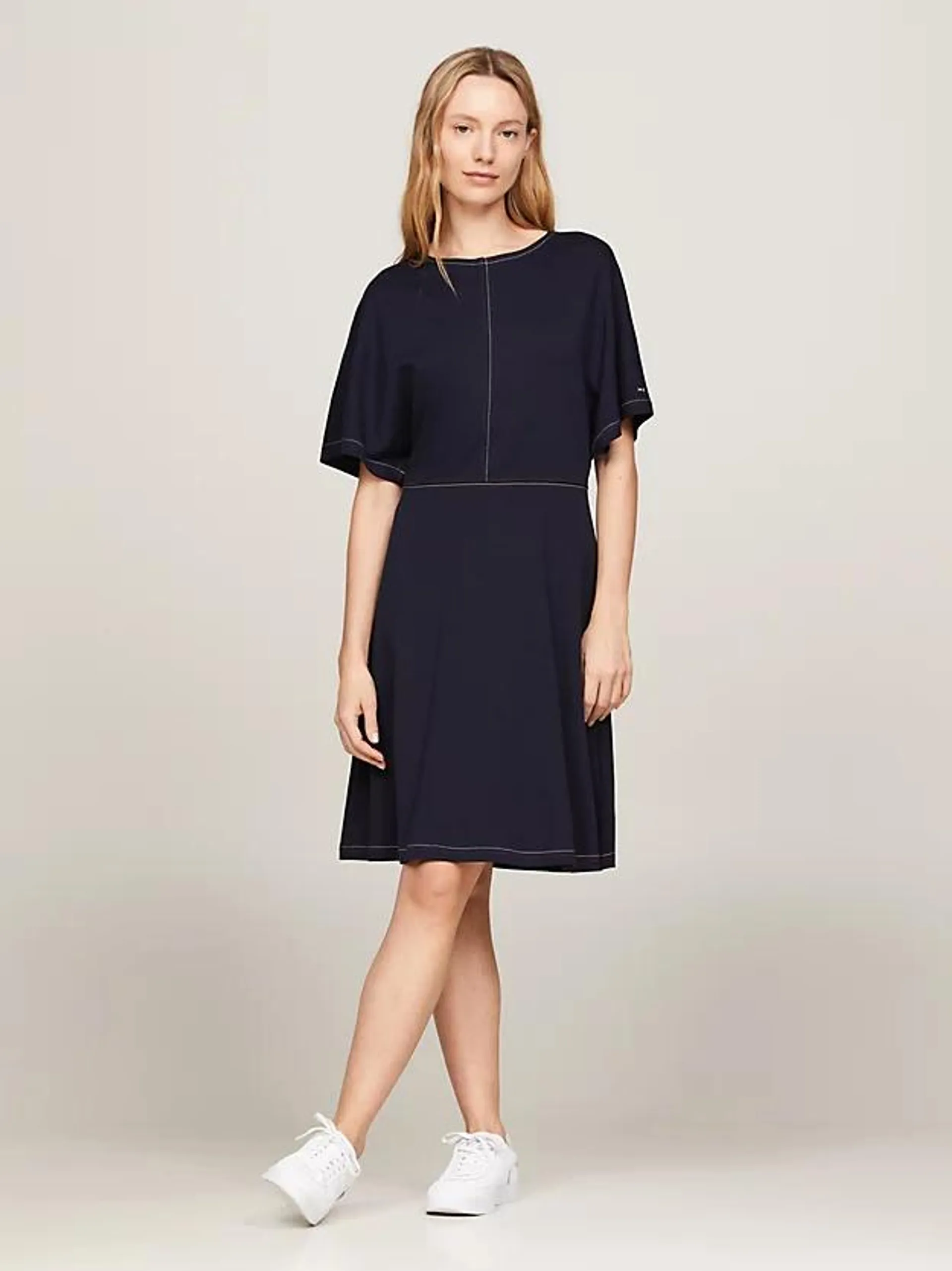 Fit-and-Flare-Kleid mit Global-Streifen