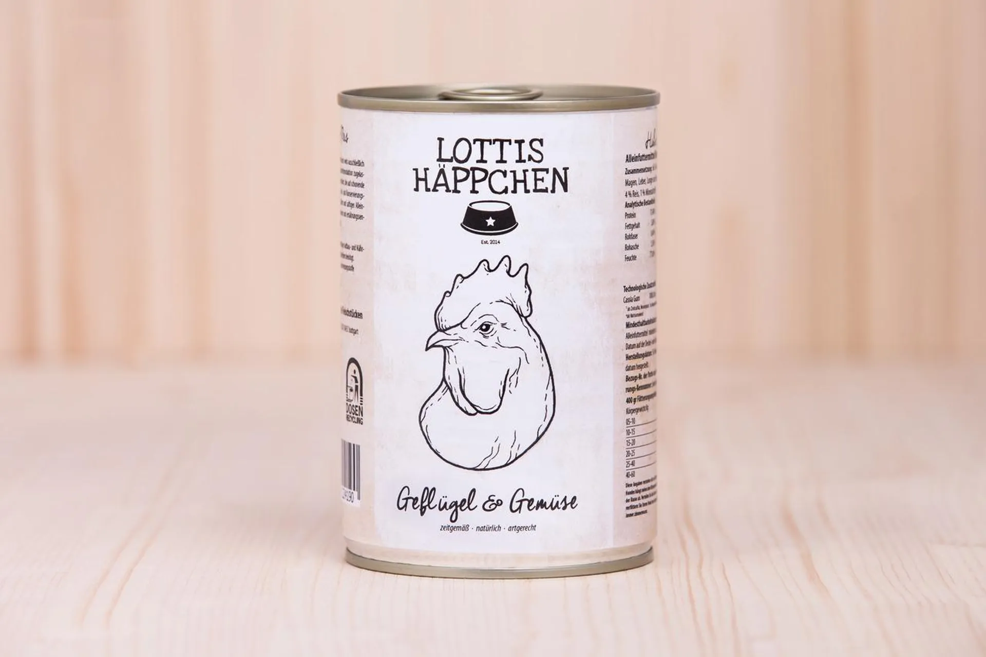 Lottis Häppchen Geflügel & Gemüse Hunde Nassfutter 400 g