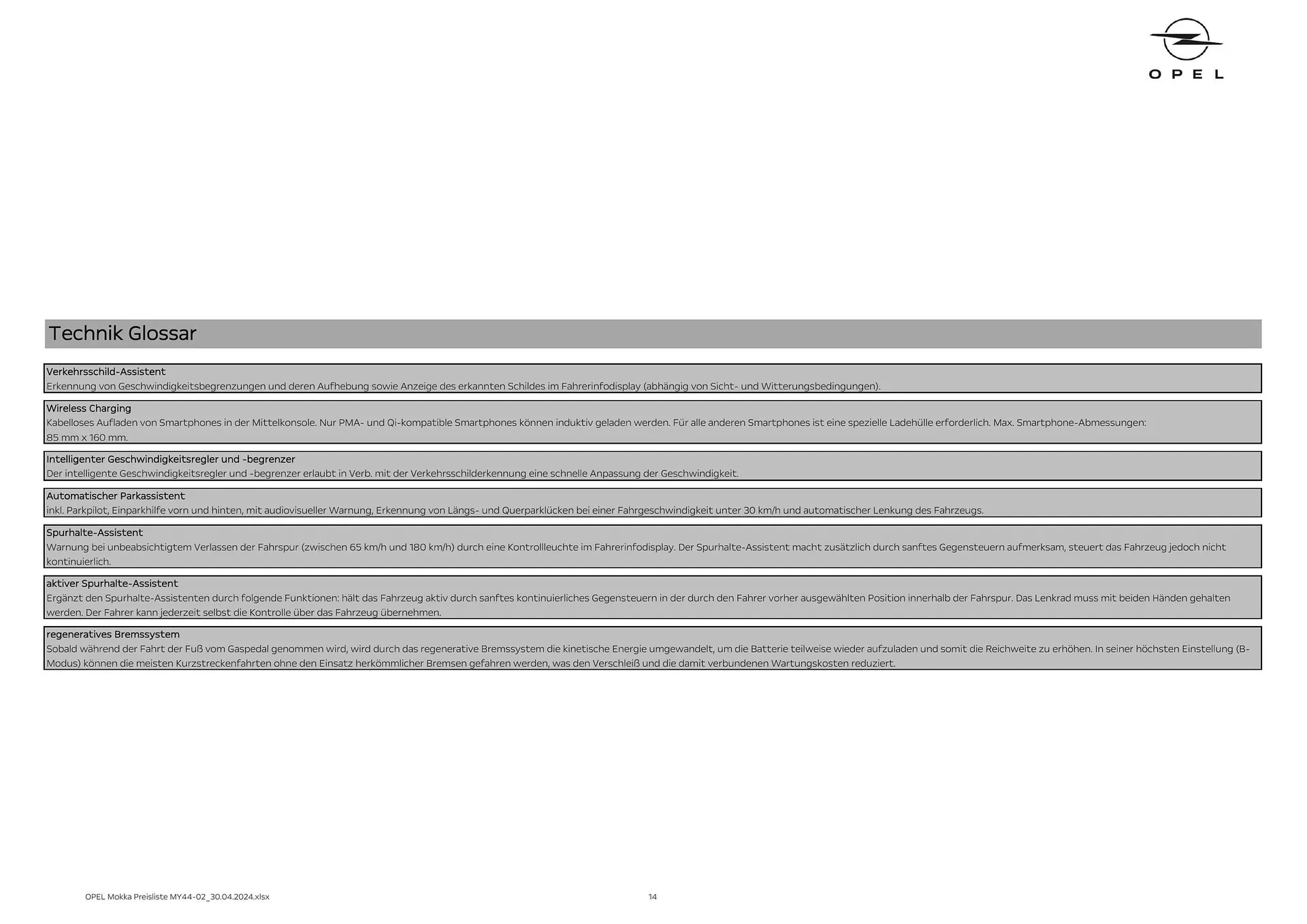 Opel Mokka Flugblatt von 16. Mai bis 15. Mai 2025 - Flugblätt seite  14