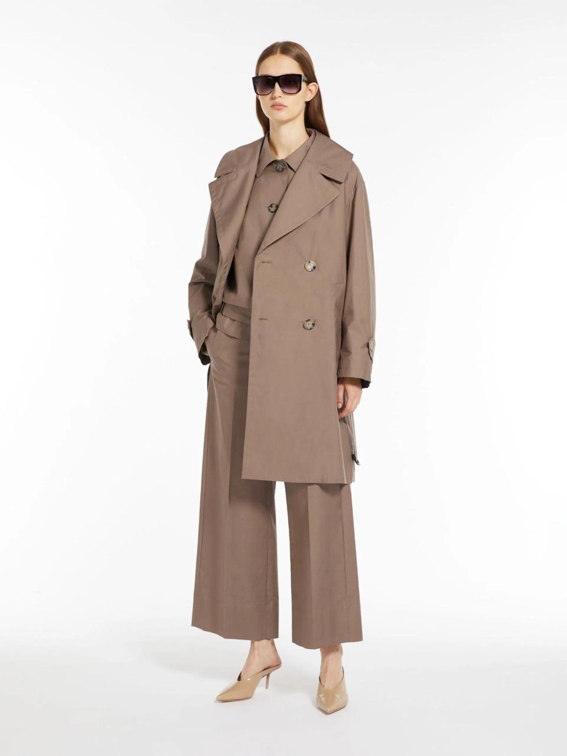 Oversize Trenchcoat aus wasserabweisendem Baumwolltwill