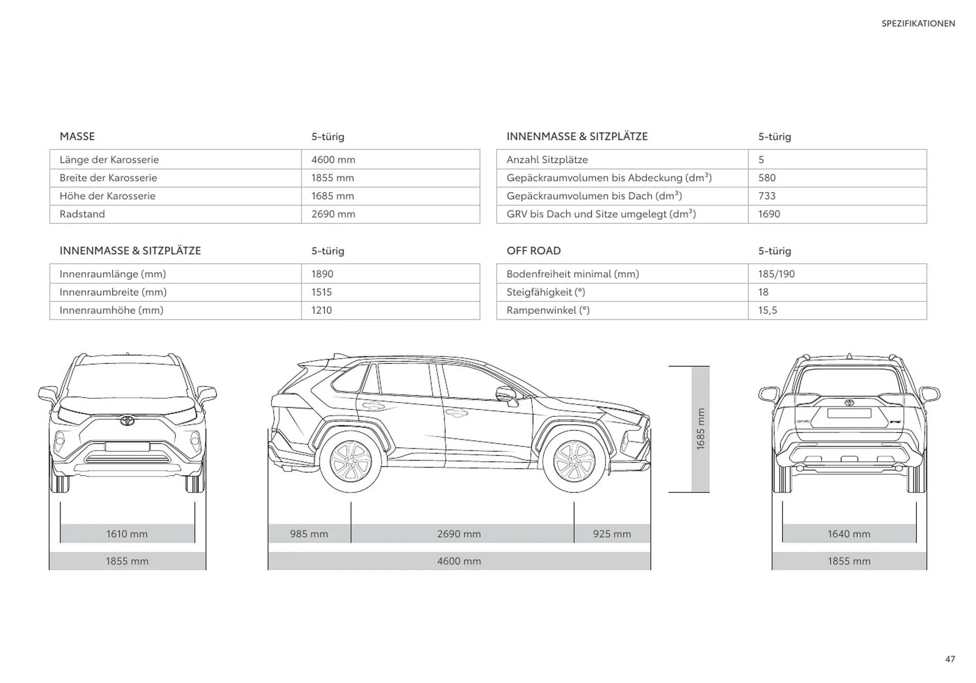 Toyota RAV4 Flugblatt von 11. Juli bis 9. Jänner 2025 - Flugblätt seite  47