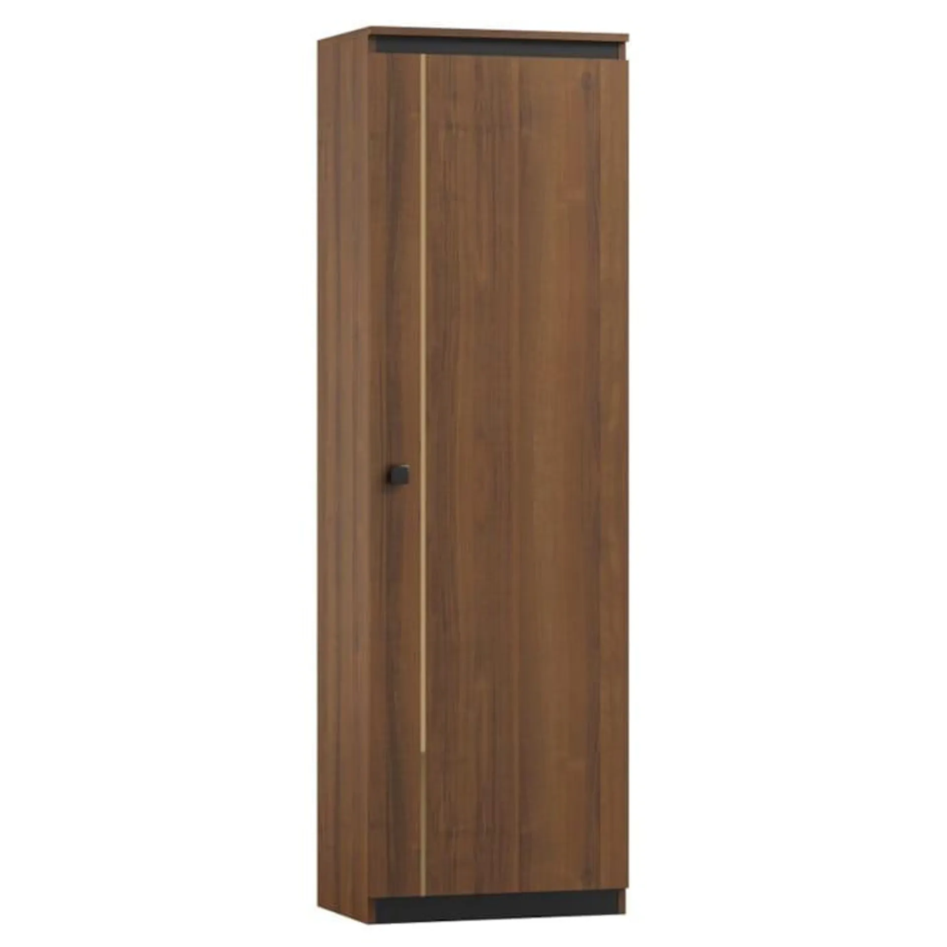 Easy Möbel Schrank Mojokerto 21, Farbe: Walnuss / Schwarz - Abmessungen: 194 x 60 x 39