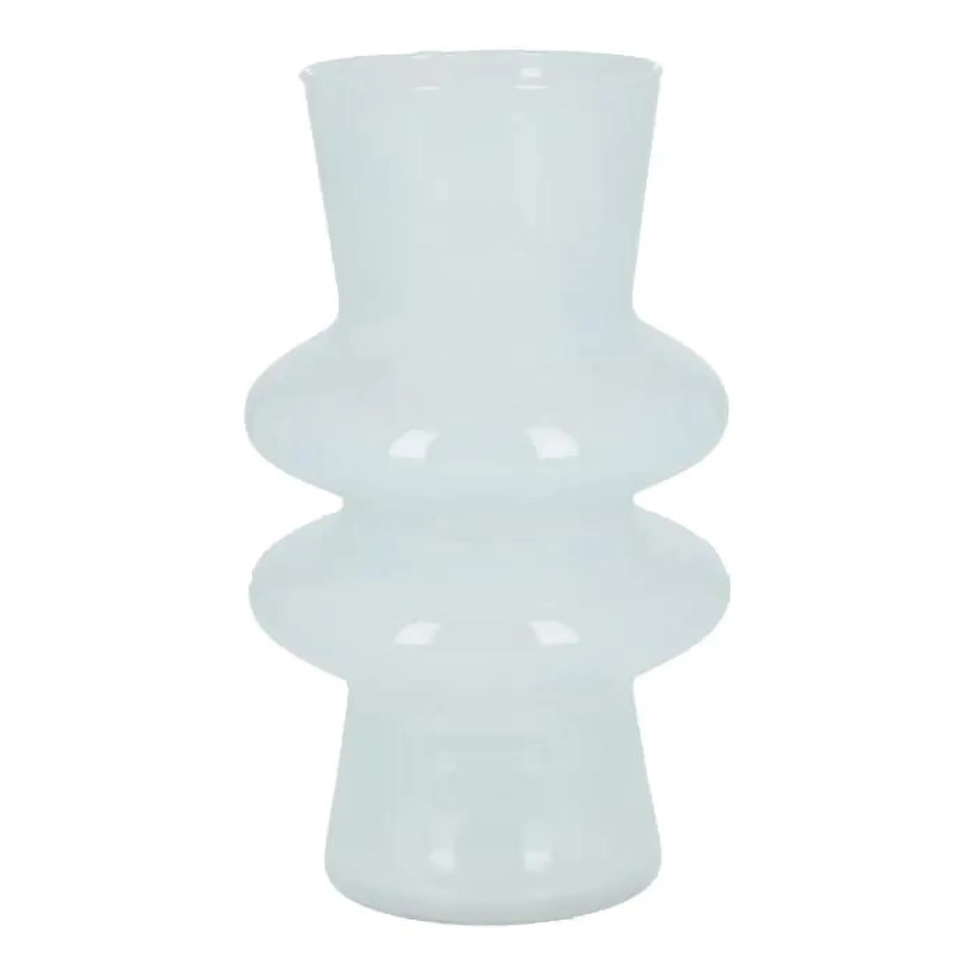 Glas-Vase Ringe, Doppel-Ring/mint, 20 cm