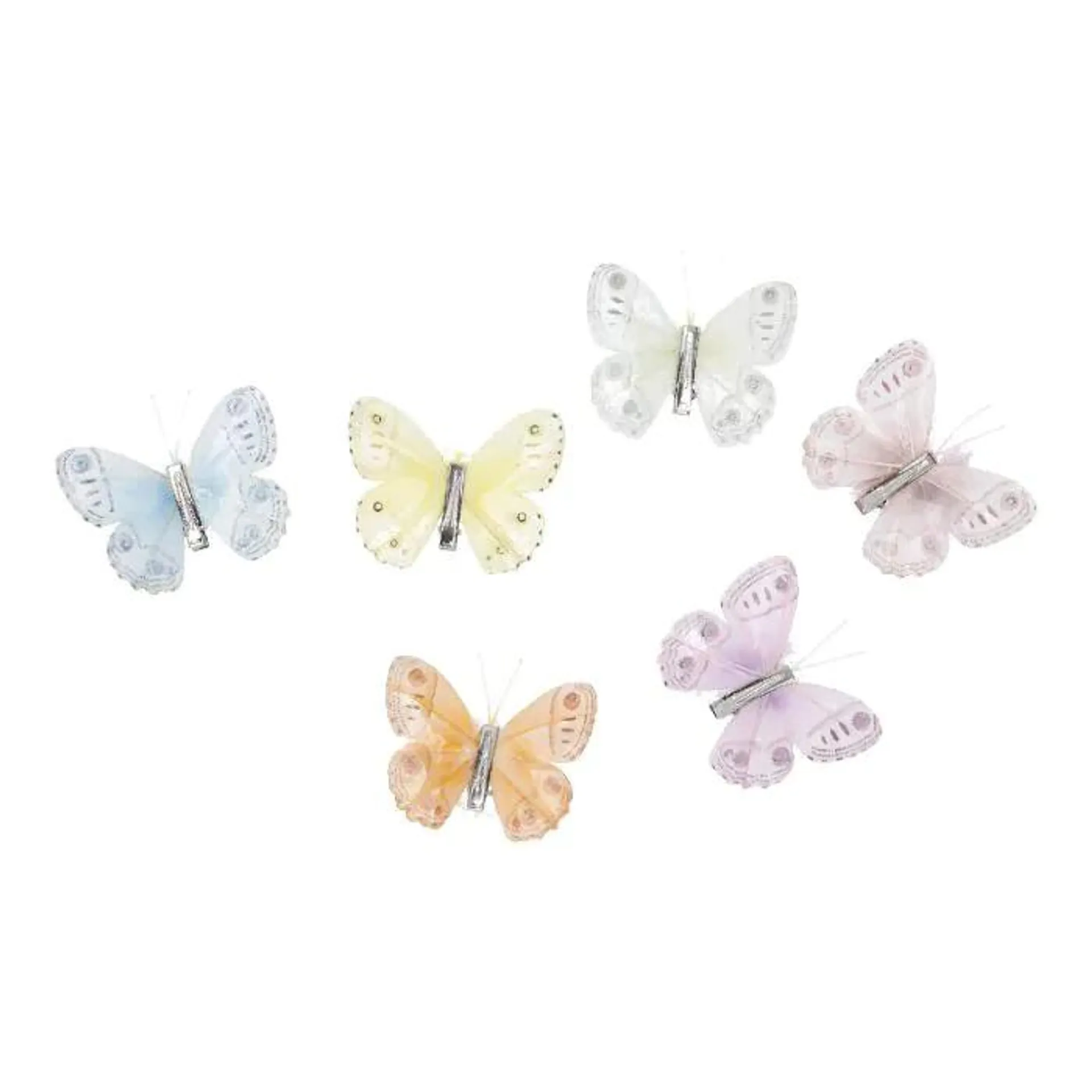 6er Set Schmetterling-Clip, bunt