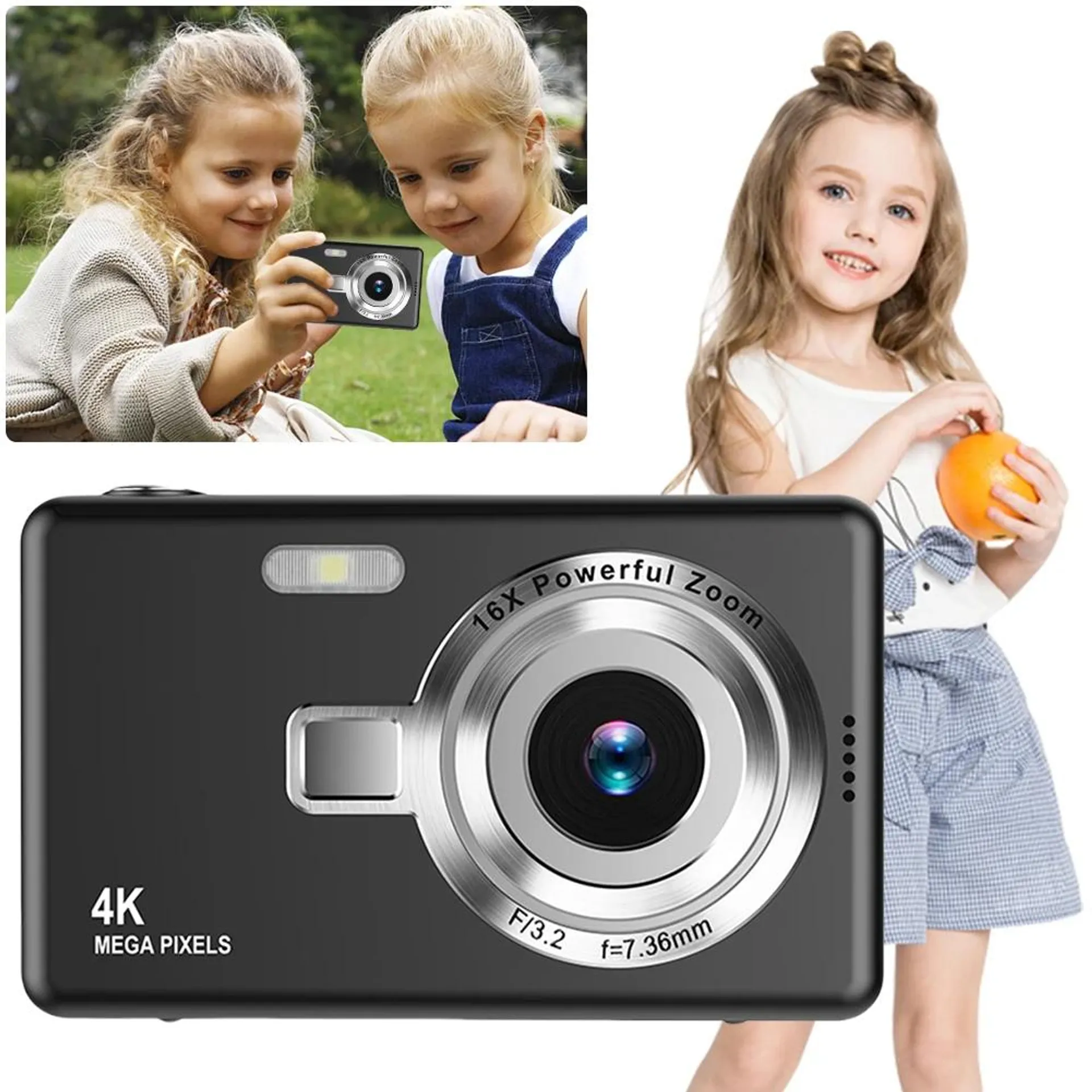 4K HD 1080P Digital Camera Anti-Shake Autofocus Vlogging Camera 2.4 Inch IPS Screen Photography Camera for Kids Adults Beginners