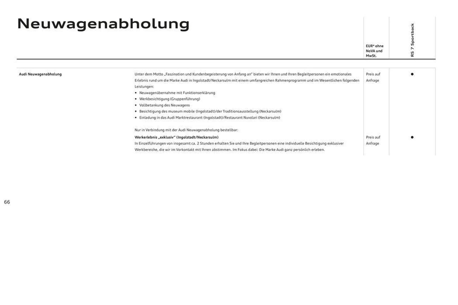 Audi RS 7 Sportback von 2. November bis 2. November 2024 - Flugblätt seite  67