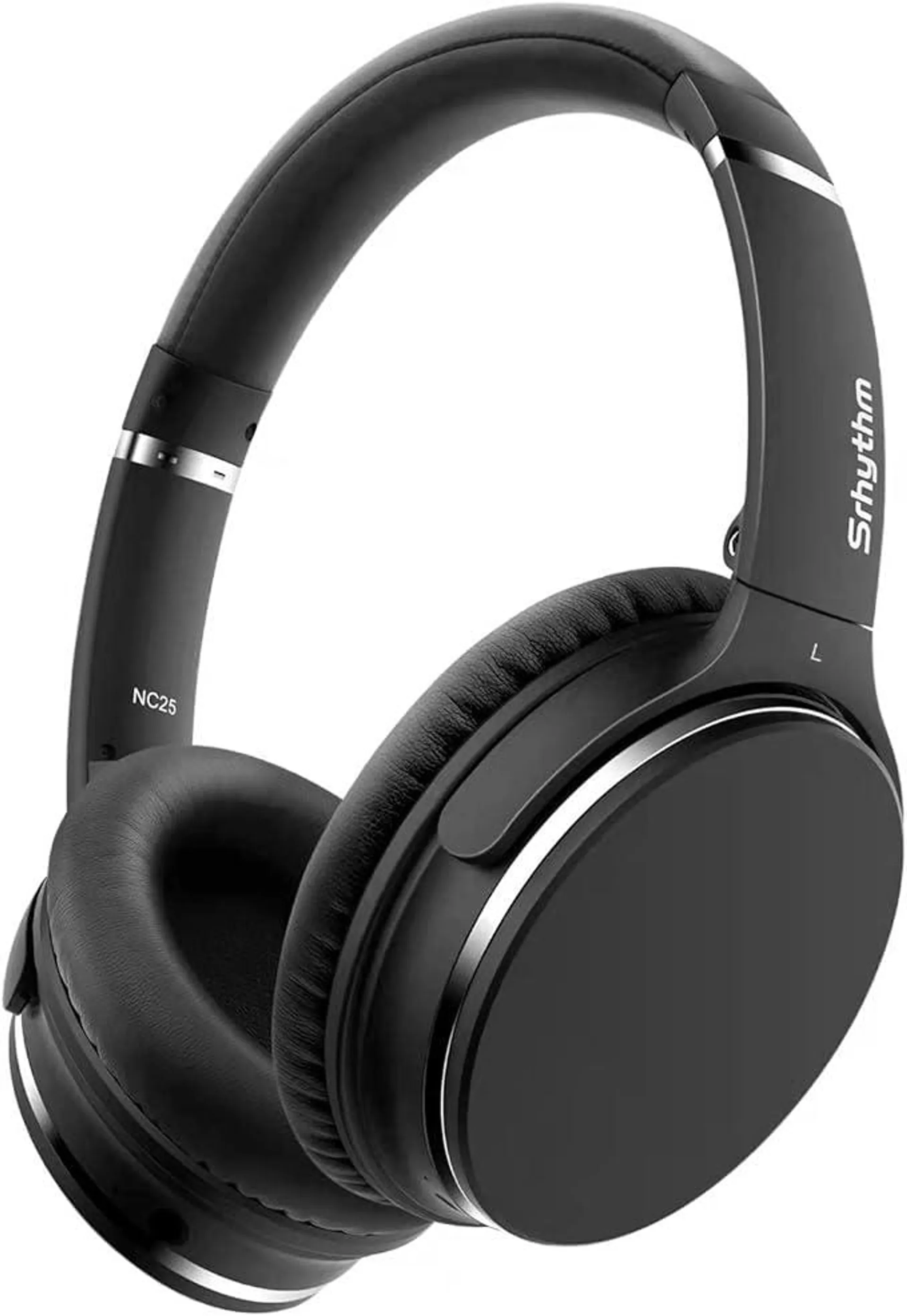 Srhythm NC25 Noise Cancelling Kopfhörer Bluetooth 5.3 Kabellos, 50H Wiedergabe Schnellladung, Verbindung von 2 Geräten, Superleicht Over Ear ANC Headphones mit Mikrofon, Spiel/Transparenz-Modus